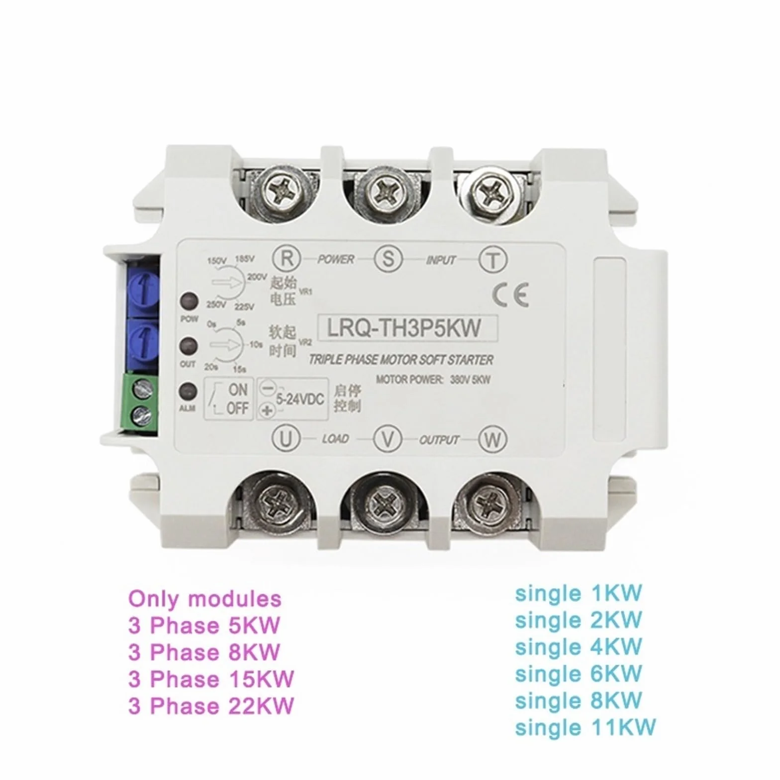 Arrancador Suave de Motor monofásico o trifásico Módulo de Arranque Lento Relé de Estado sólido Controlador de descompresión y reducción(3 Phase 22KW Module)
