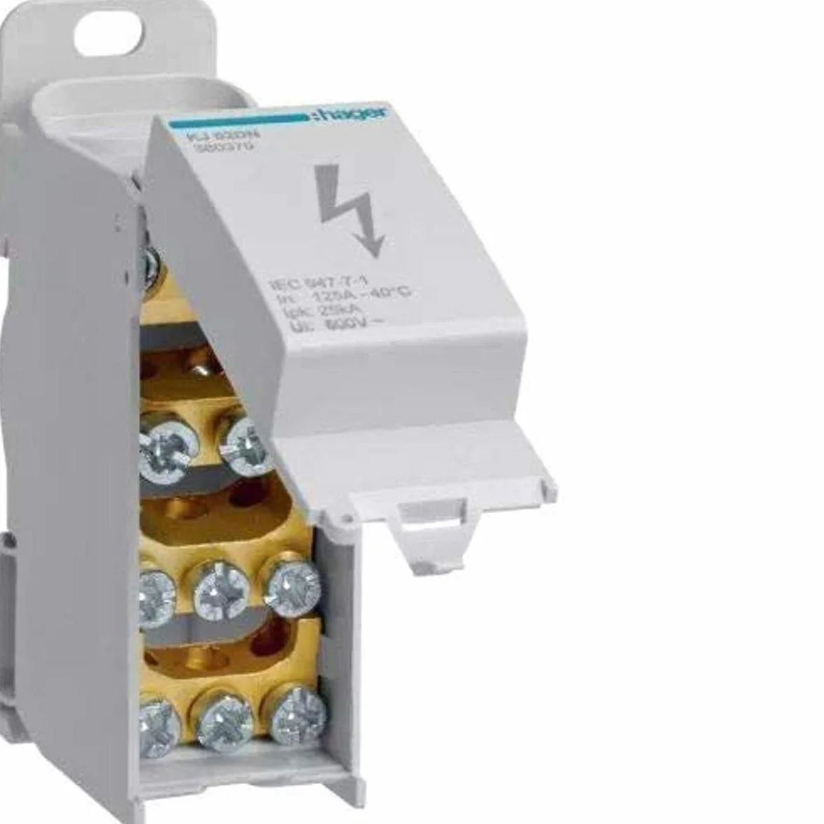Hager KJ02DN Bloque conexión 1 polo 125a 2x35+2x16/6x10mm2