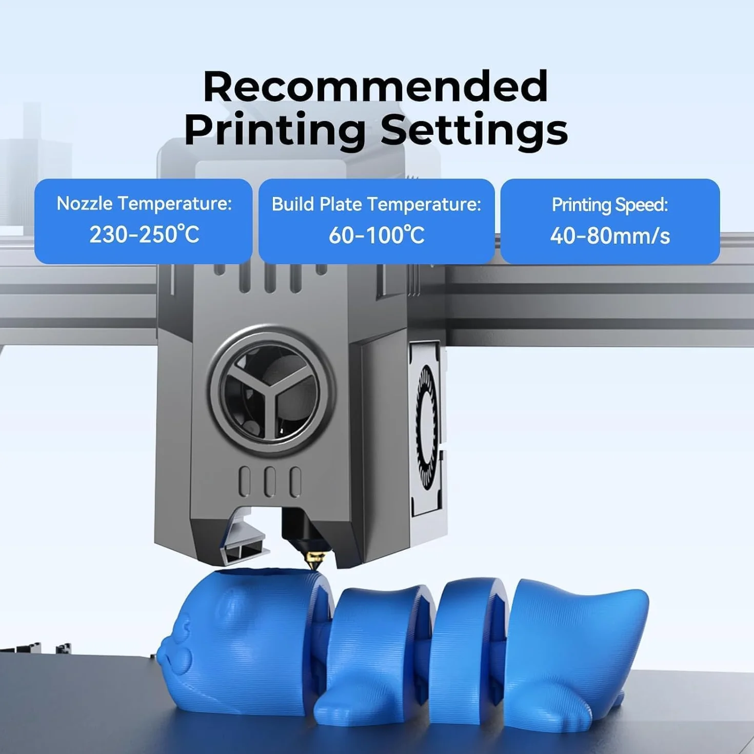Creality filamento PETG recarga 1,75 mm, filamento para impresora 3D sin bobina CR-PETG, negro, pack de 10 unidades