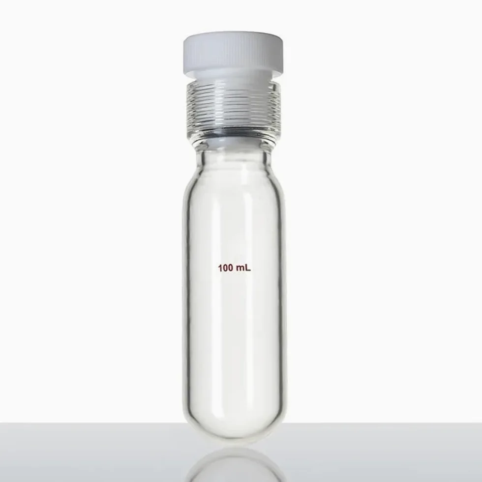 Cristalería de Laboratorio Tapón de rosca interna de PTFE for revestimiento de botellas de pared gruesa resistente a la presión P17(100mL-P170100D)