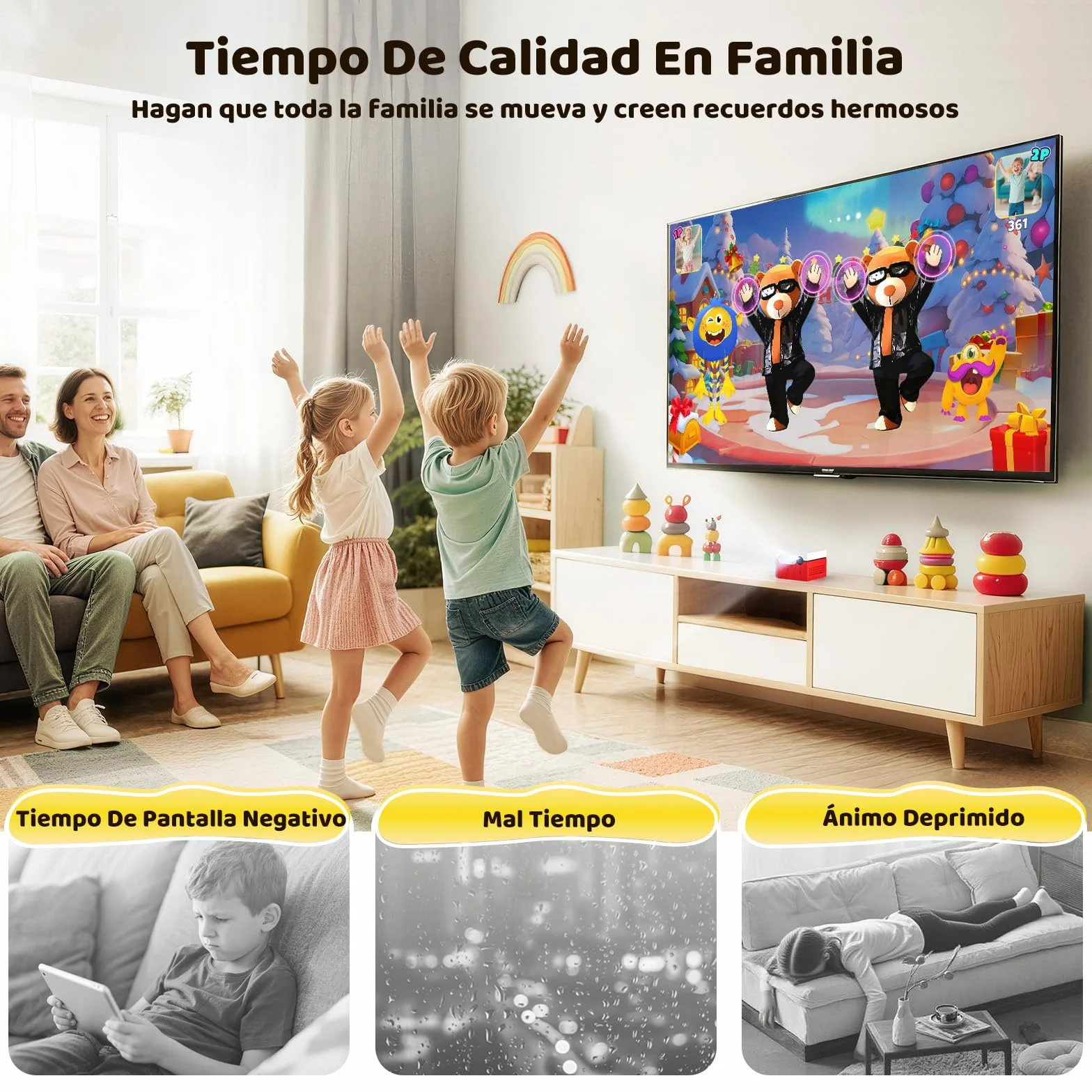 Kinhank MotionX Consola de Juegos con Detección de Movimiento AI 40+ Juegos Actualización Mensual TV Plug & Play