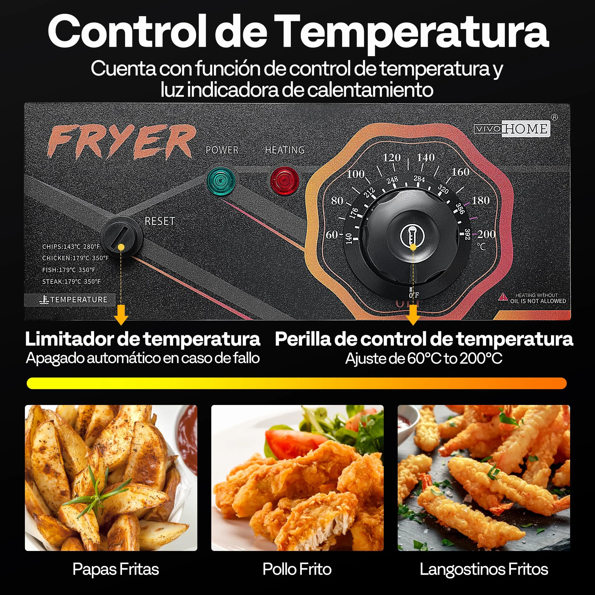 VIVOHOME Freidora Eléctrica Comercial 20L con 2 Cestas para Freír Temperatura Ajustable 60-200°C Freidora Eléctrica a Oleo