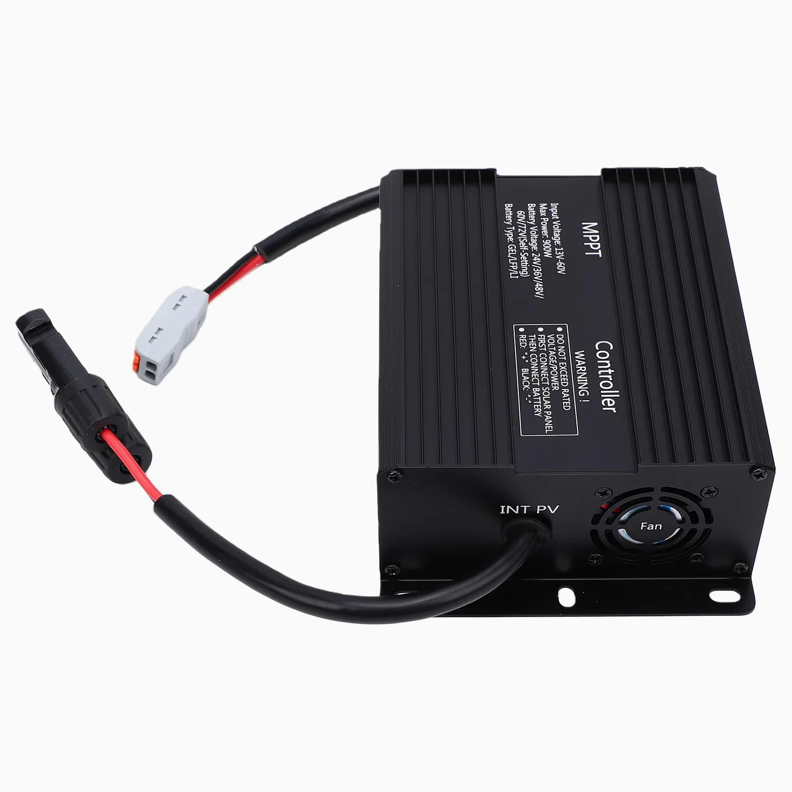 LiebeWH Controlador de Carga Solar MPPT, Controlador de Cargador Solar de 60 A con Amplio Rango de Voltaje MPPT, 900 W para Sistemas de Almacenamiento Domésticos de Vehículos Recreativos Solares,
