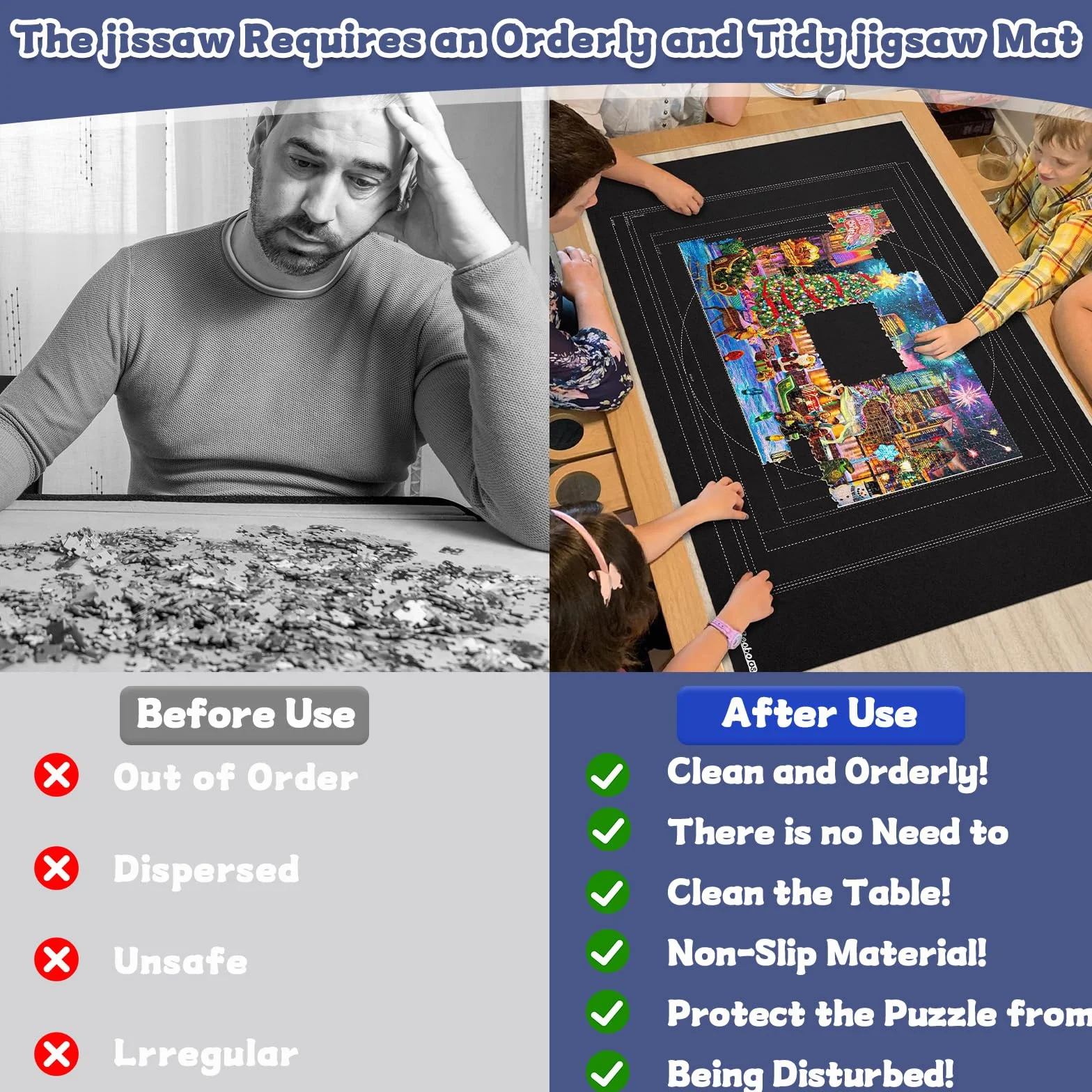 Puzzle Mat 3000 Pieces Non-Slip Roll to Store