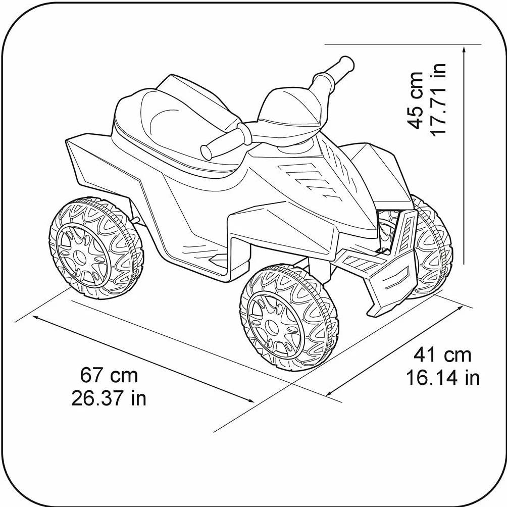 FEBER Quad Racy 6V Coche eléctrico niños 18 Meses 3 años Acelerador Ruedas Grandes 40 min batería Cargador Incluido