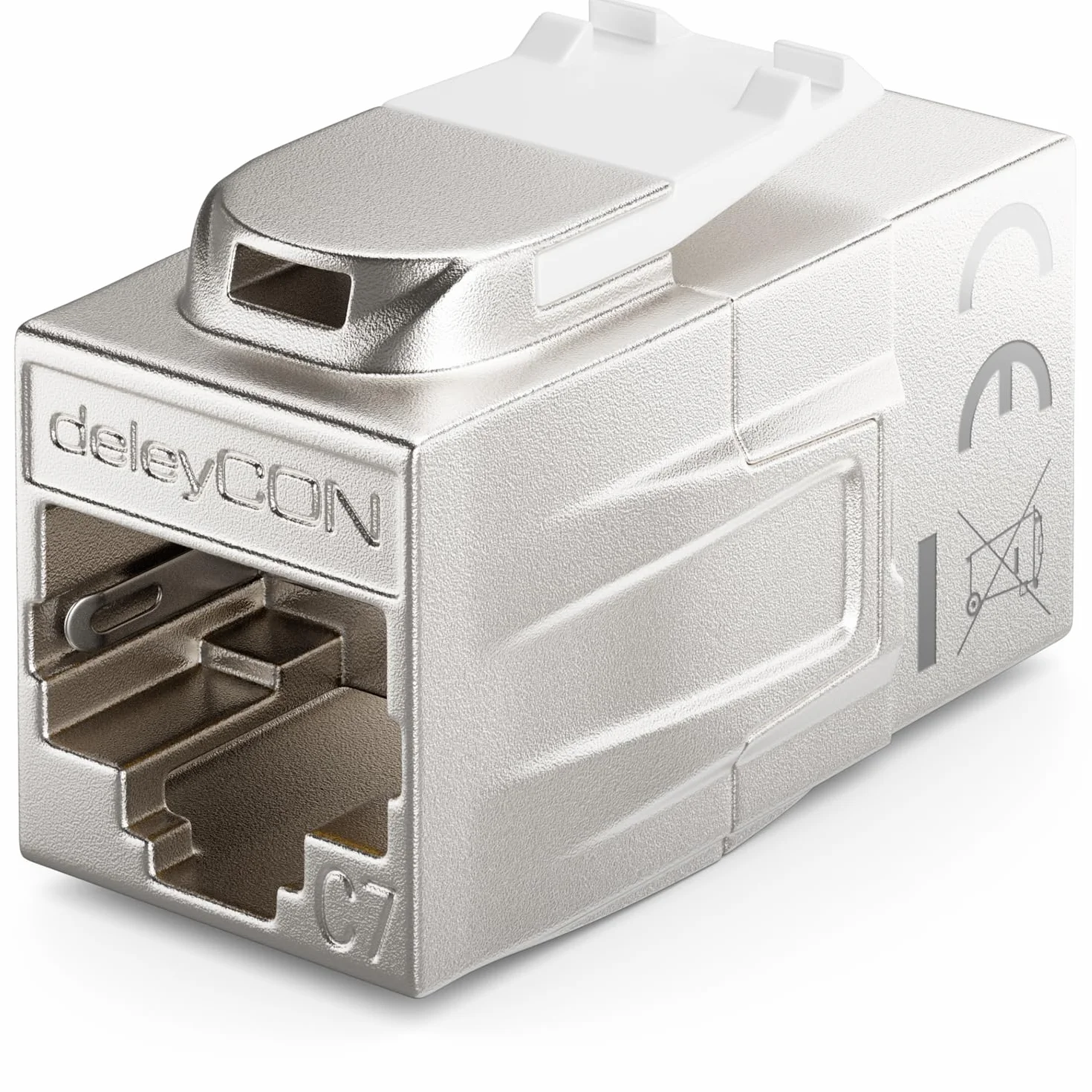 deleyCON Panel de conexión modular 12 puertos CAT 7 + 12 módulos Keystone 10 pulgadas negro