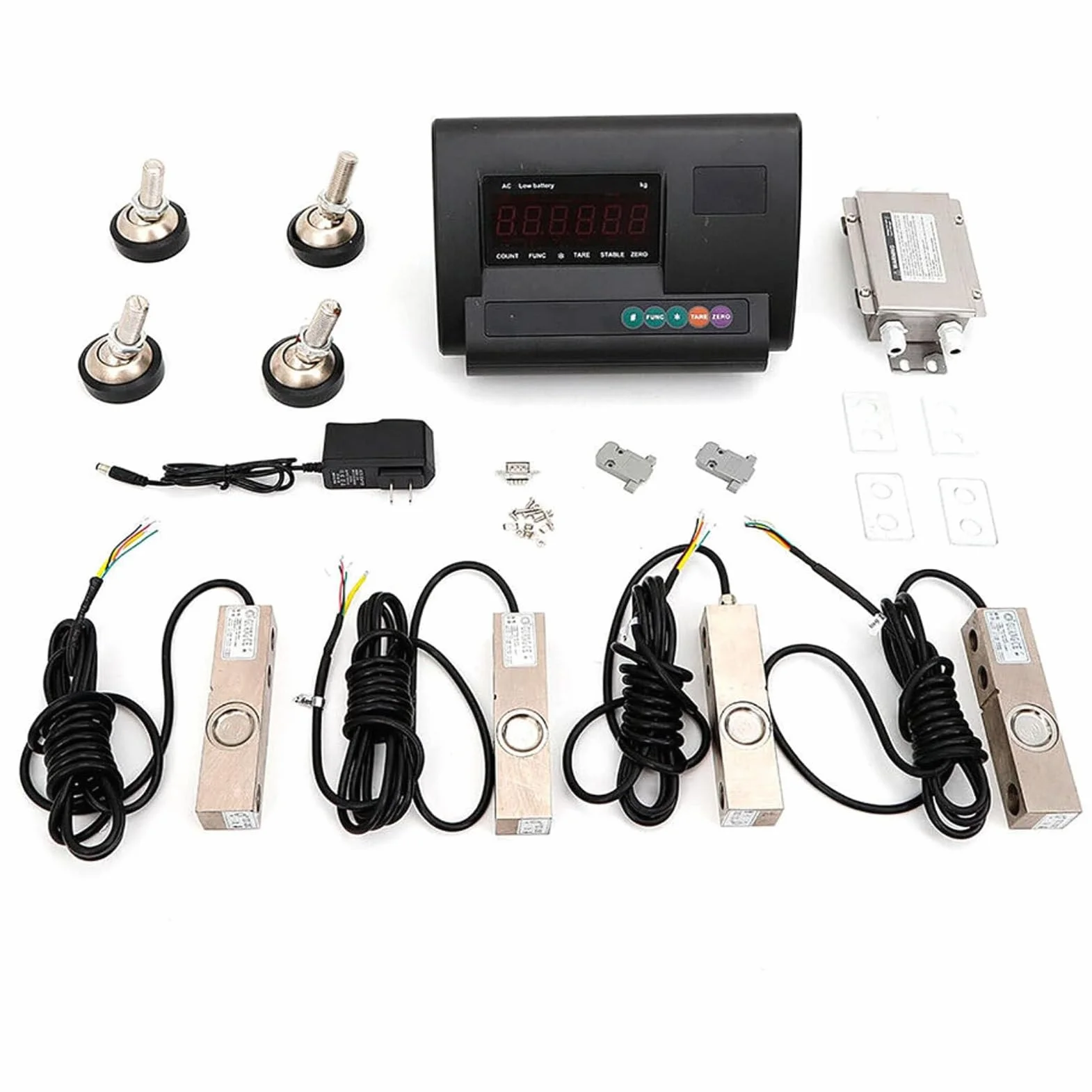 Kit de báscula para ganado, báscula electrónica de piso con celda de carga de compresión de viga de acero para ganado vacuno, cabras, cerdos, caballos y ovejas con indicador de pesaje ,2T/0.5KG