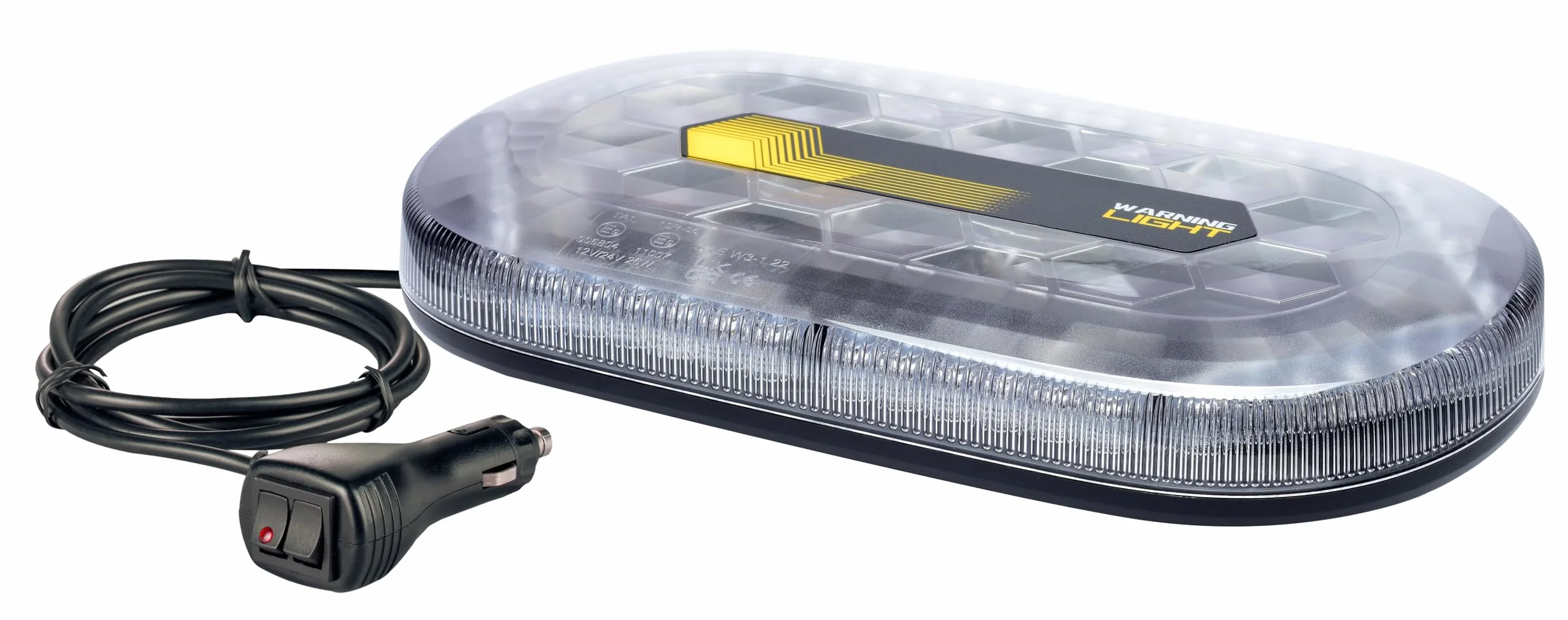 Ryme Automotive Mini Puente LED R65-26W - 328 mm - 48 LEDs Ámbar, Base Magnética, IP66, Conexión Mechero 12/24V, Alta Visibilidad