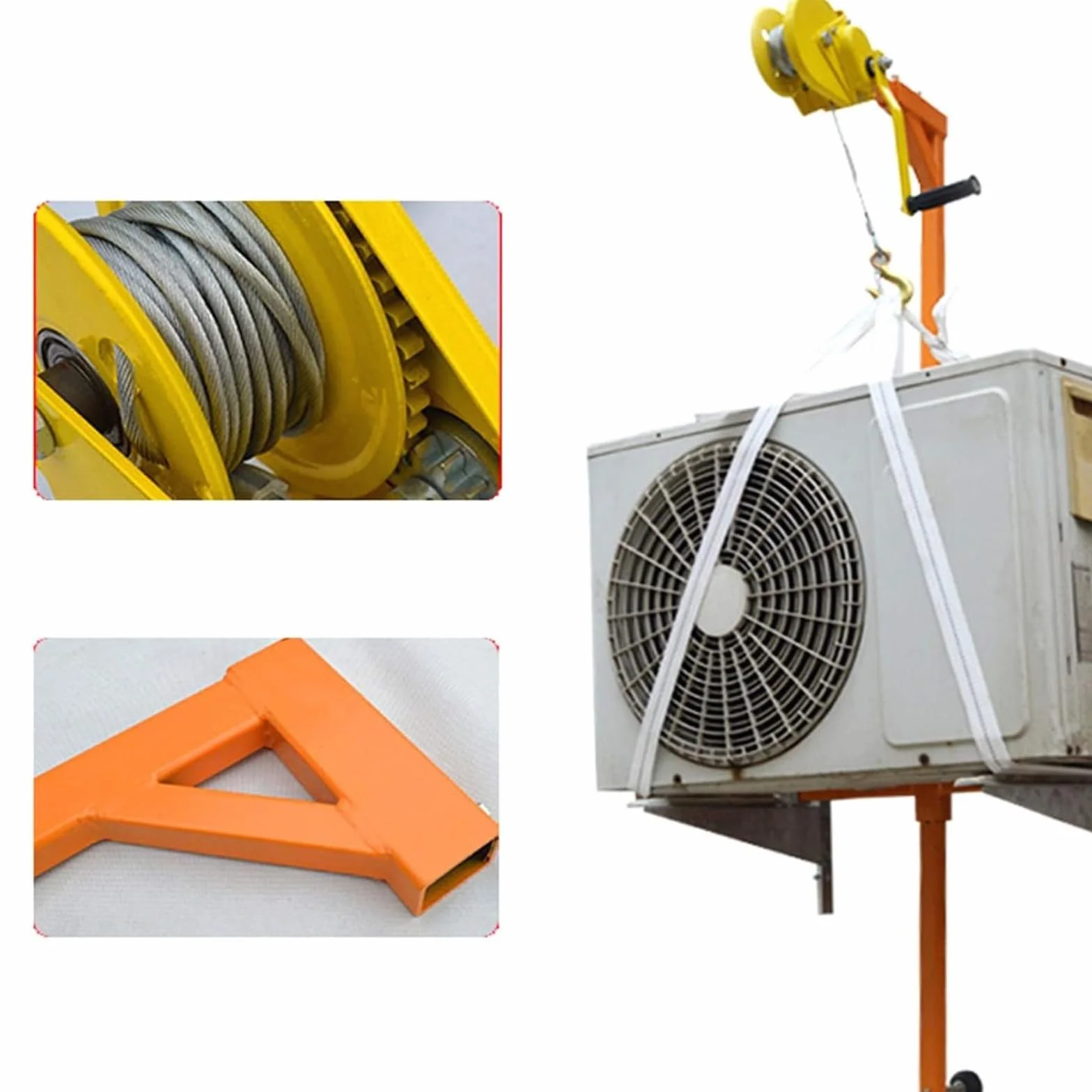 SKVLF Instalación De Máquina Externa De Aire Acondicionado Suspensión De Instalación De Grúa Pequeña Soporte De Elevación con Manivela Herramienta De Elevación Aire Acondicionado con Manivela,10M