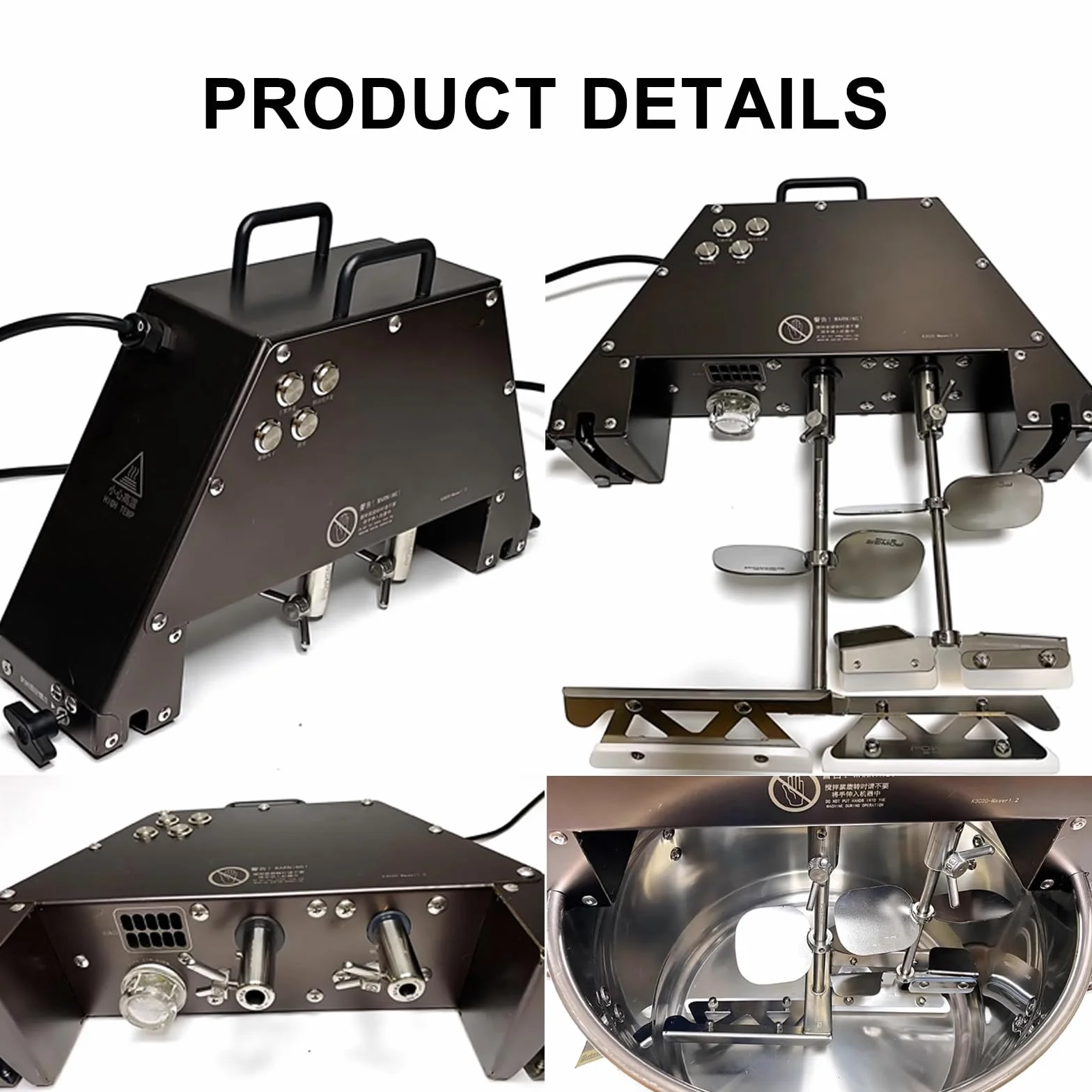 Olla Mezcladora Comercial para Alimentos De 10 L, Batidora EléCtrica, Batidora De Acero Inoxidable, con Soplador De Turbina Y Doble Cuchilla Mezcladora, para Helado, Mermelada,220V