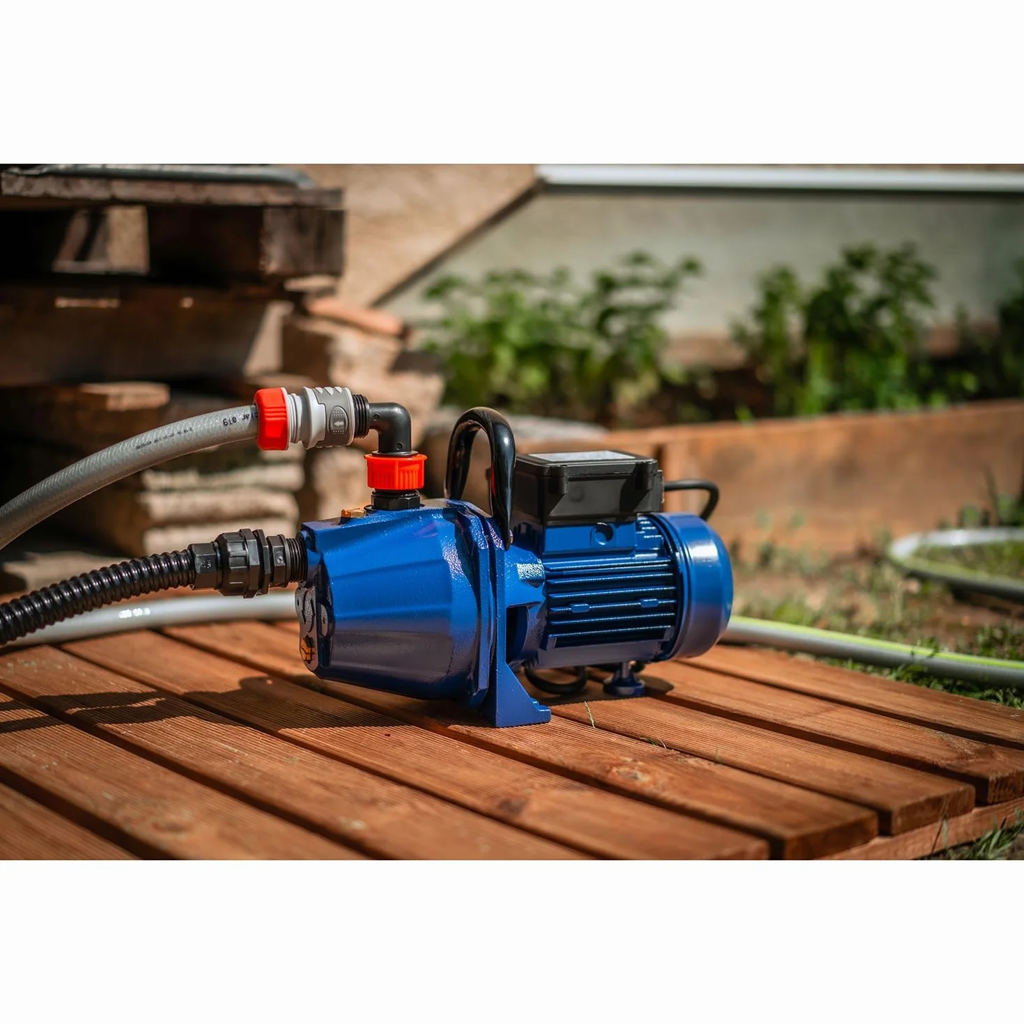 SPID'O - Bomba de Riego en Fundición 900W - 3,6 m3/h - 4,2 bar - Bomba de Superficie para Jardín y Agua de Lluvia