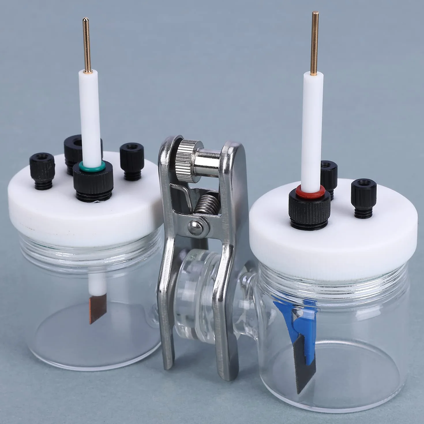 Stonylab Soporte de Electrodo Clip Multipropósito con Manga Protectora de Plástico y Cuerpo de PTFE para Celda Electrolítica