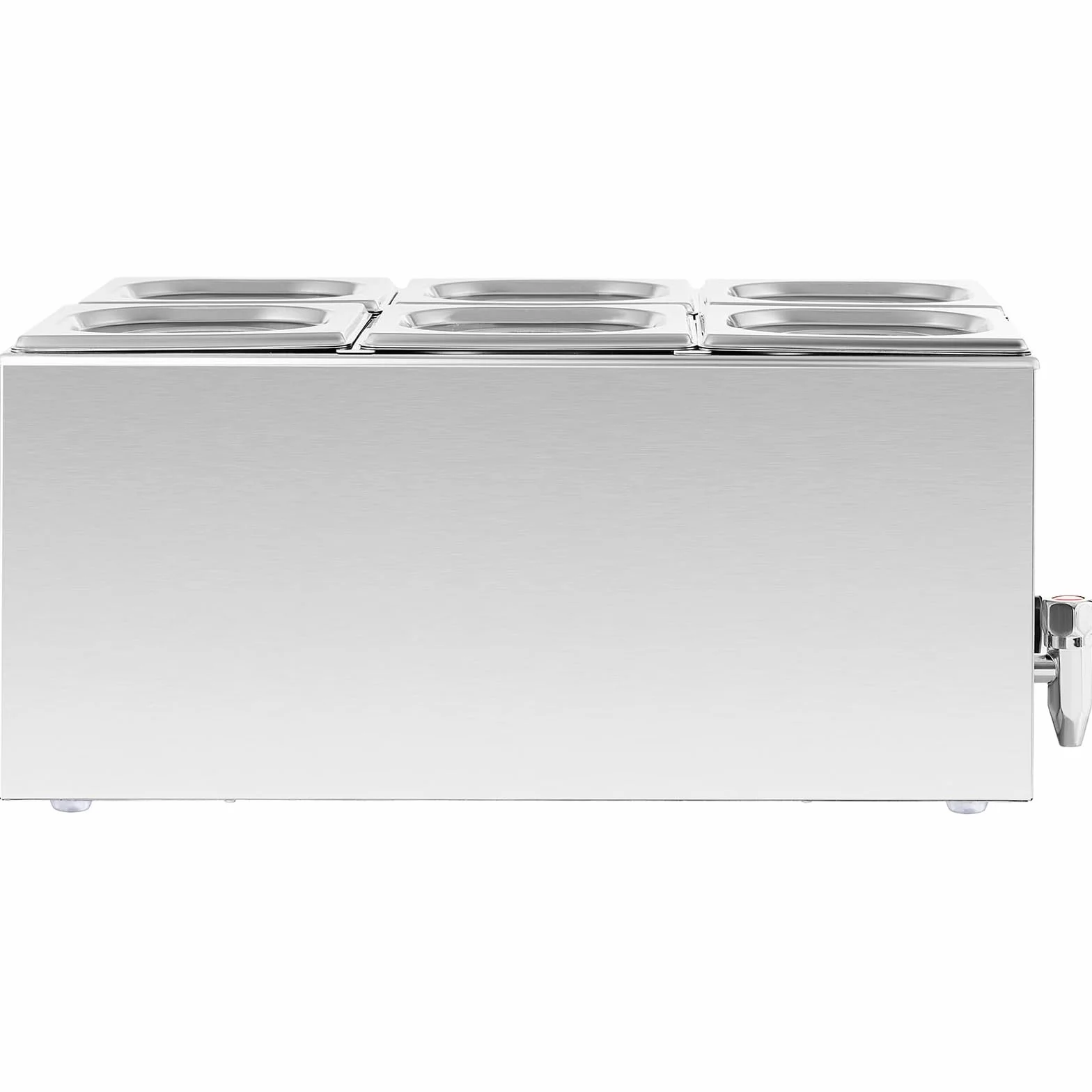 Royal Catering Baño María Profesional para Hostelería RCBM_GN1/6 (Potencia: 600 W, Cantidad de contenedores GN: 6, Volumen total: 6 x 3 L)