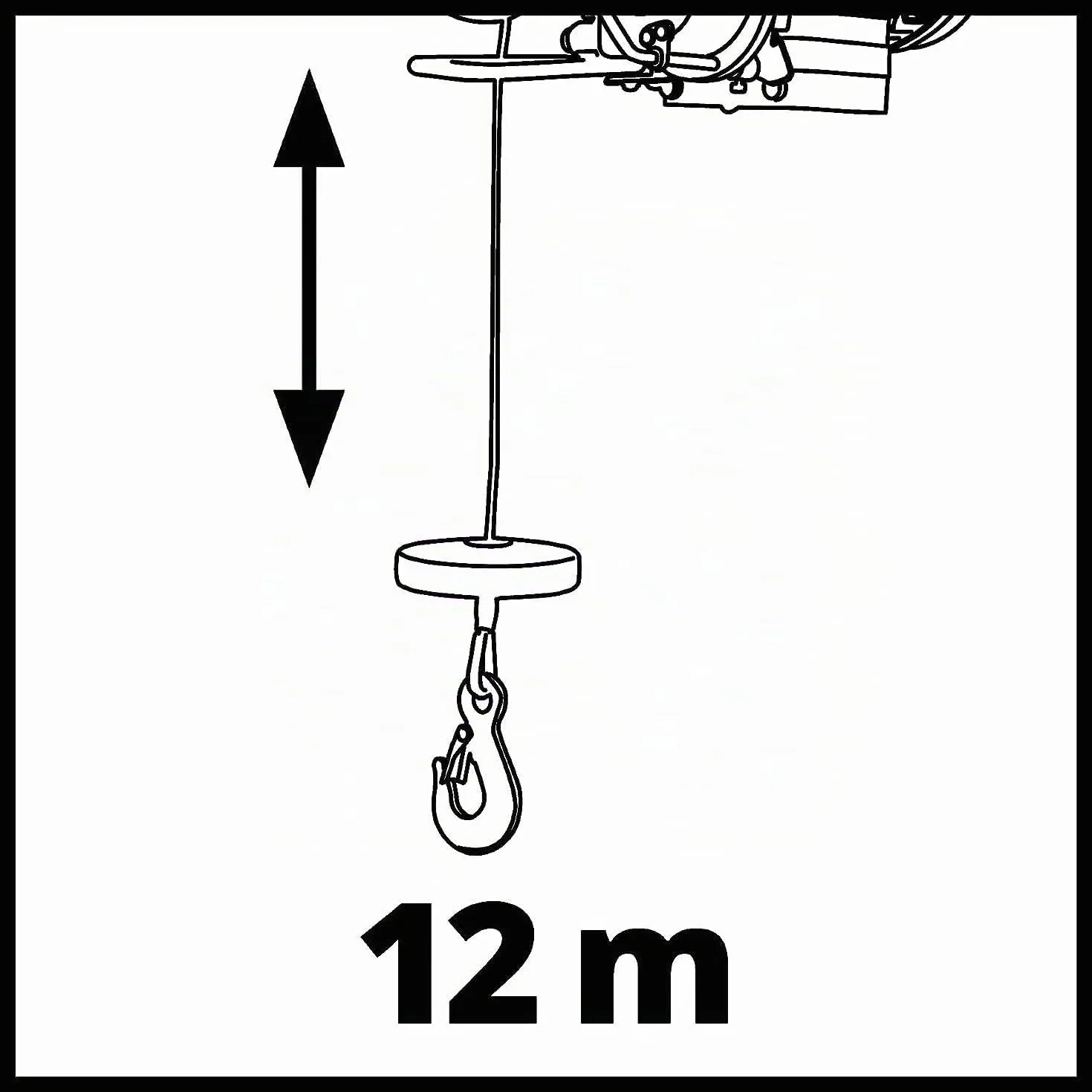 Einhell Polipasto eléctrico - TC-EH 250, 450 W, parada de emergencia e interruptor termostático, Cable de alambre sin torsión de 12 m, rodillo guía con gancho de carga y cierre de seguridad, Rojo