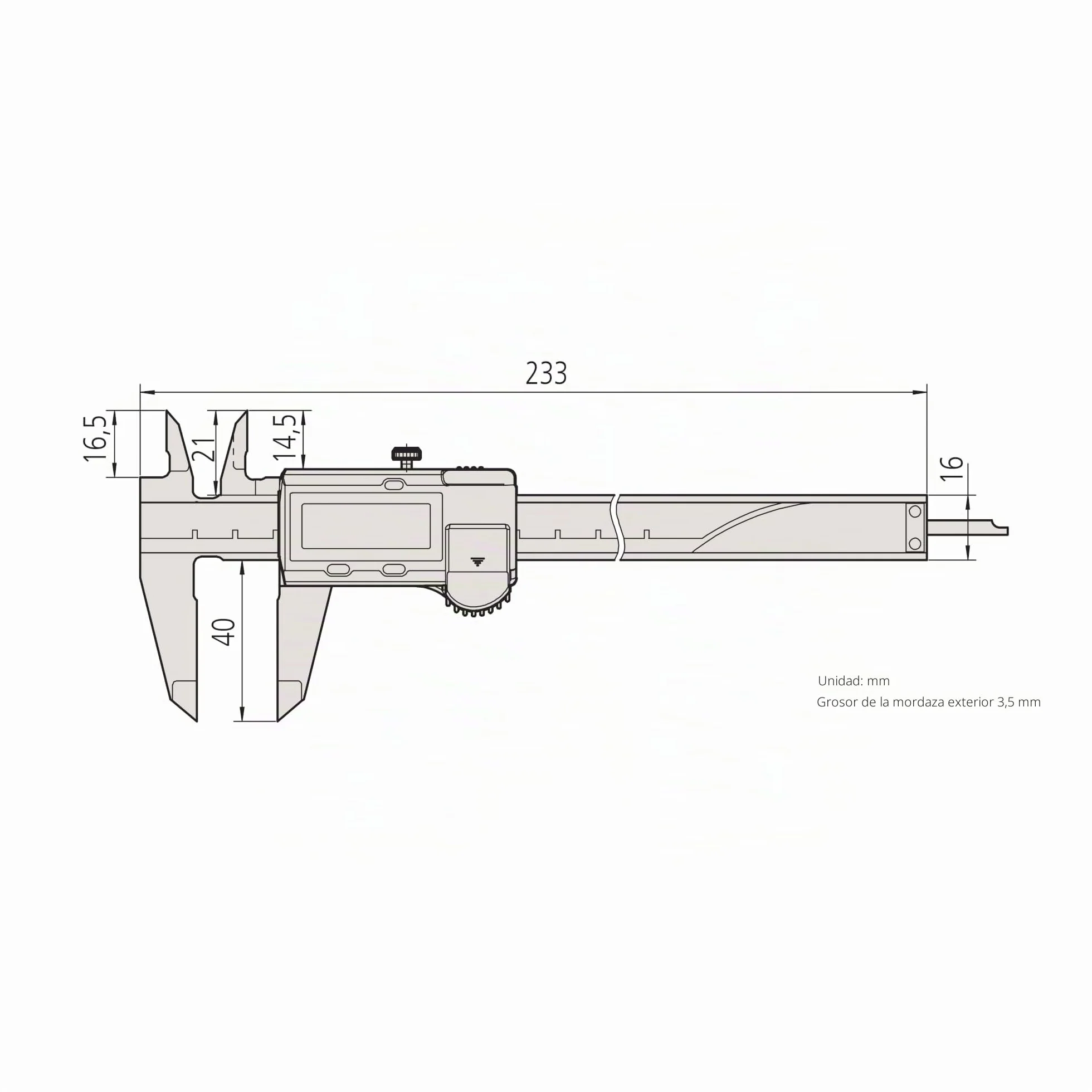 Mitutoyo Calibre digital 0-150 mm DIN 862