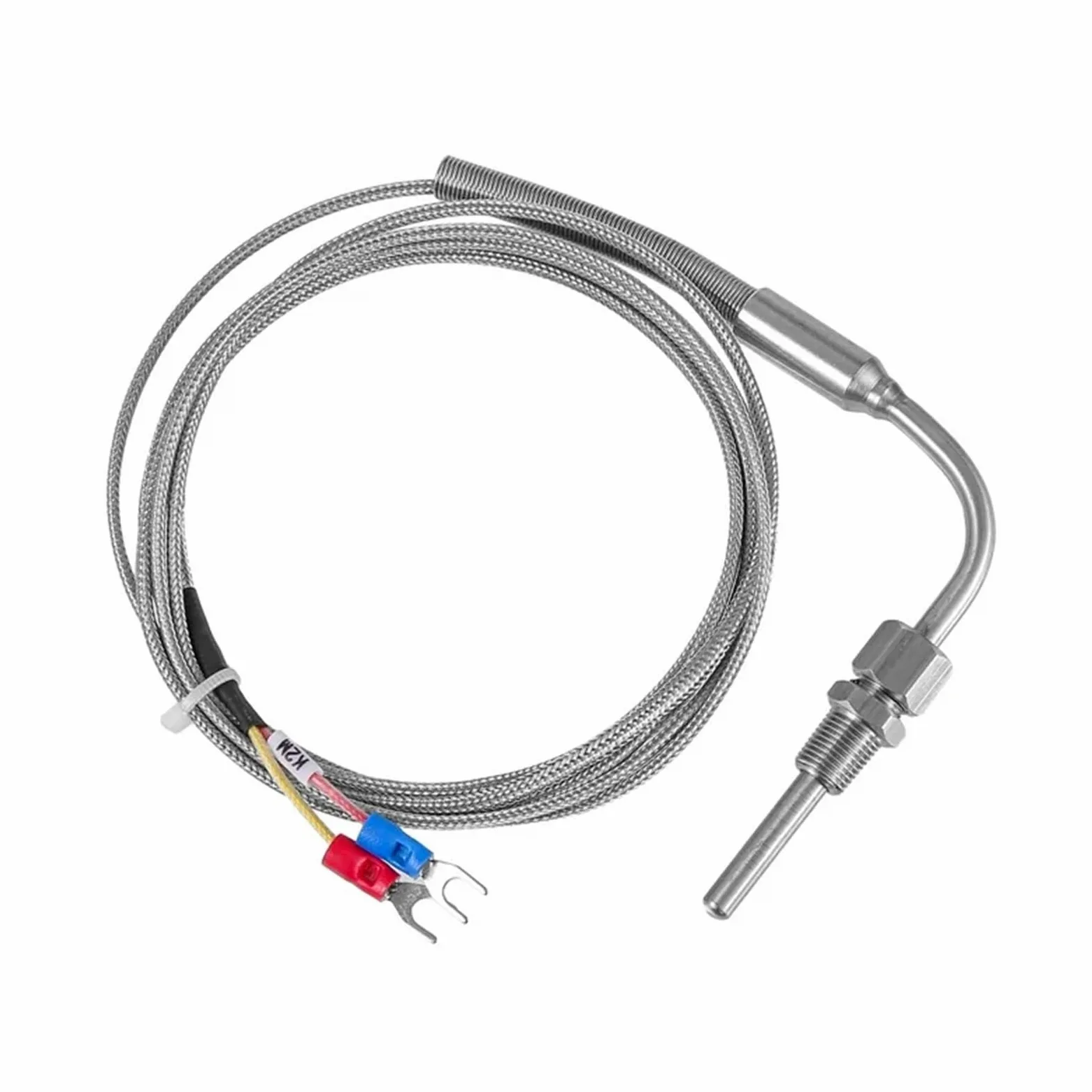 Sonda móvil de acero inoxidable tipo K con sensor de temperatura termopar 1M/2M/3M/4M/5M Cable para controlador de temperatura (cable 4M)