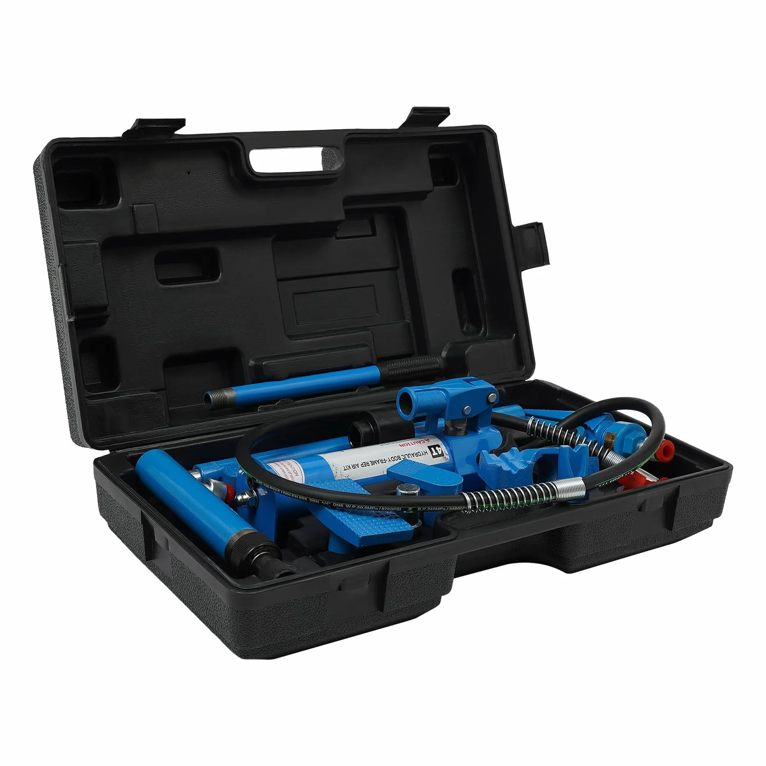 Gato hidráulico dividido, bomba de mano, cilindro hidráulico, juego de gato hidráulico 4T para talleres privados, talleres de reparación de automóviles (azul)