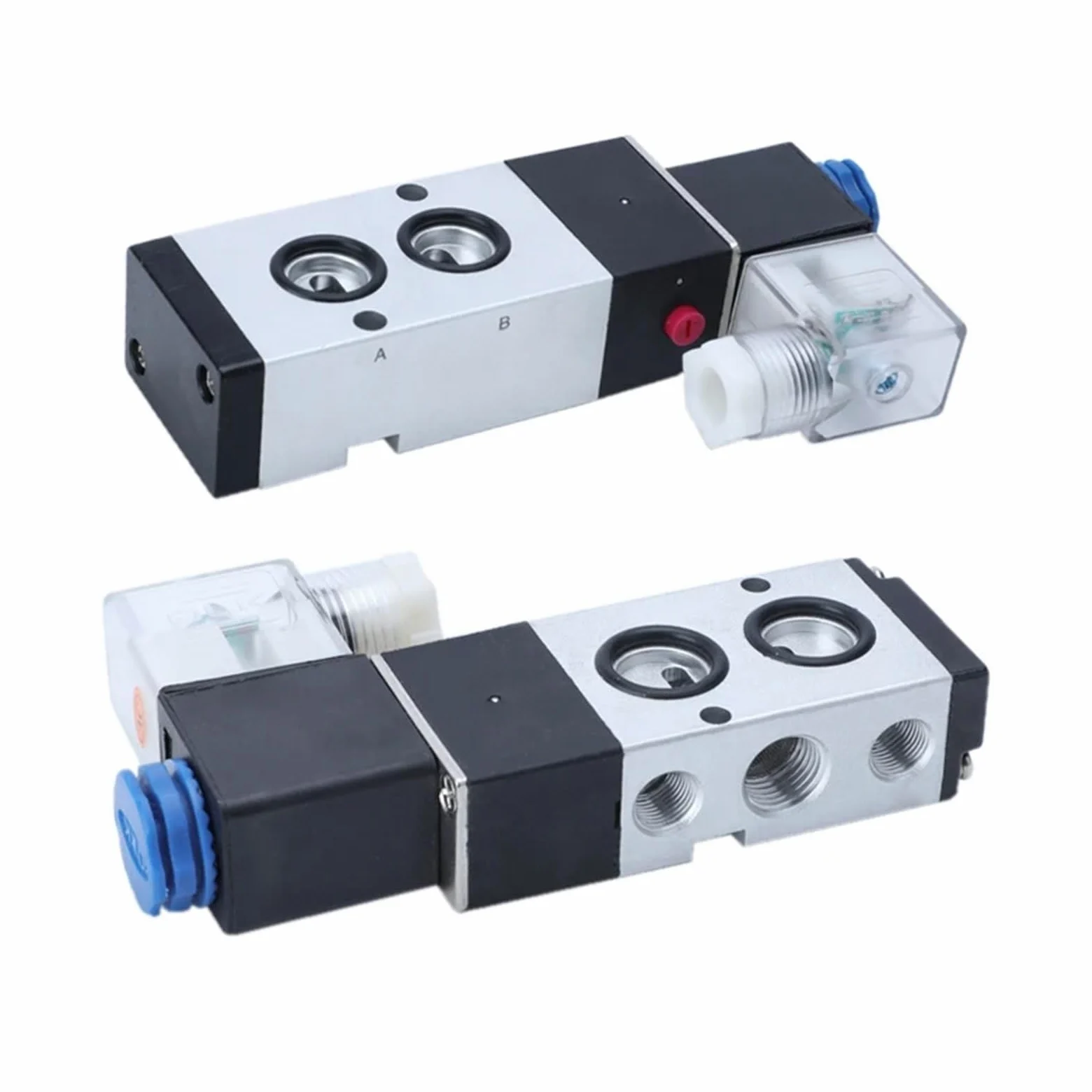 4M210-08 4M310-08 4M410-10 Válvula solenoide eléctrica neumática de Cinco vías, 2 Posiciones, 3 Puertos, Control de válvula de Aire electromagnética.(4m210-08 Pc10-02,AC24V)