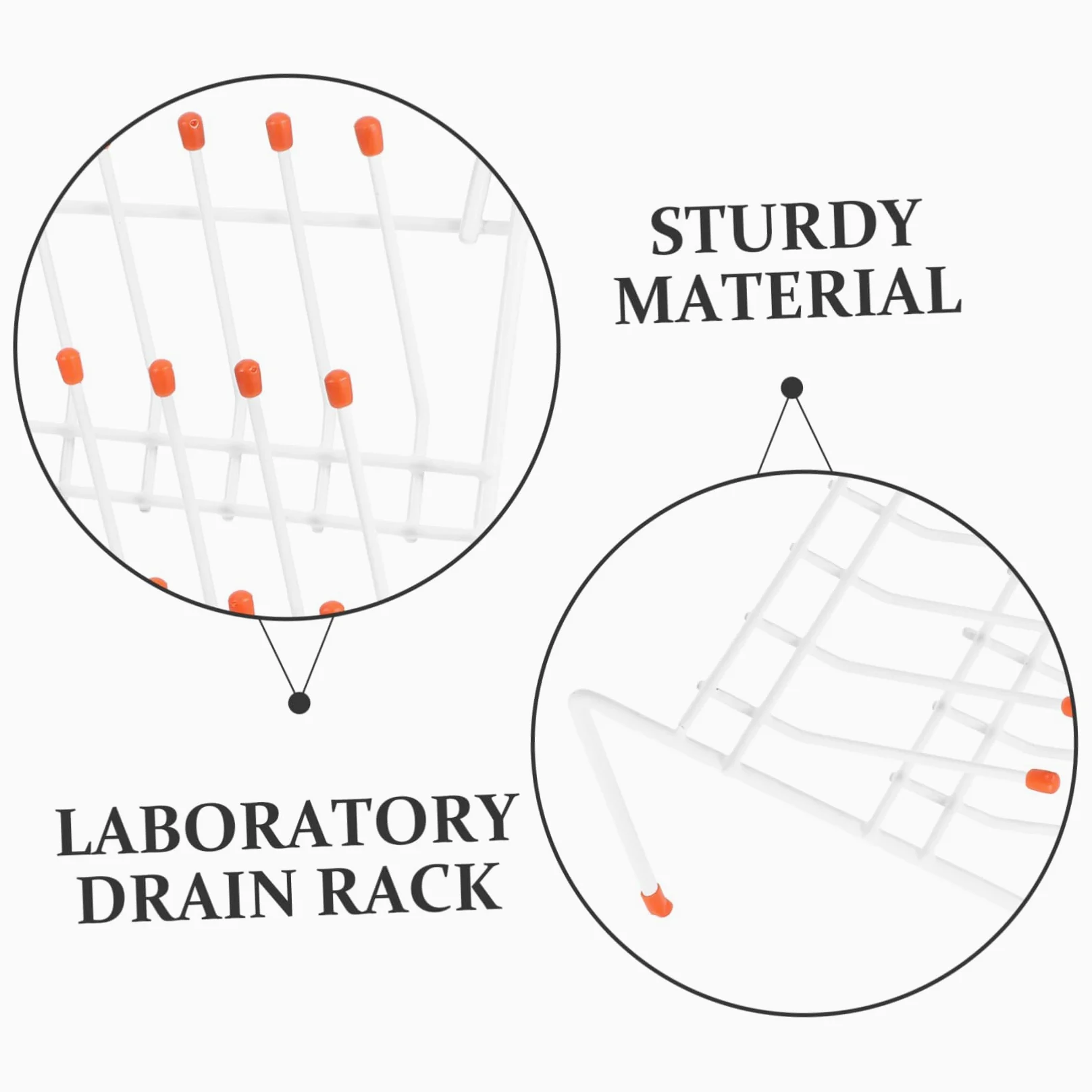 Gradilla de Secado para Tubos de Ensayo 24 Posiciones de Hierro Blanco | Uso en Laboratorio y Escuela, Compatible Vasos de Laboratorio, Ligera y Fácil de Transportar y Guardar