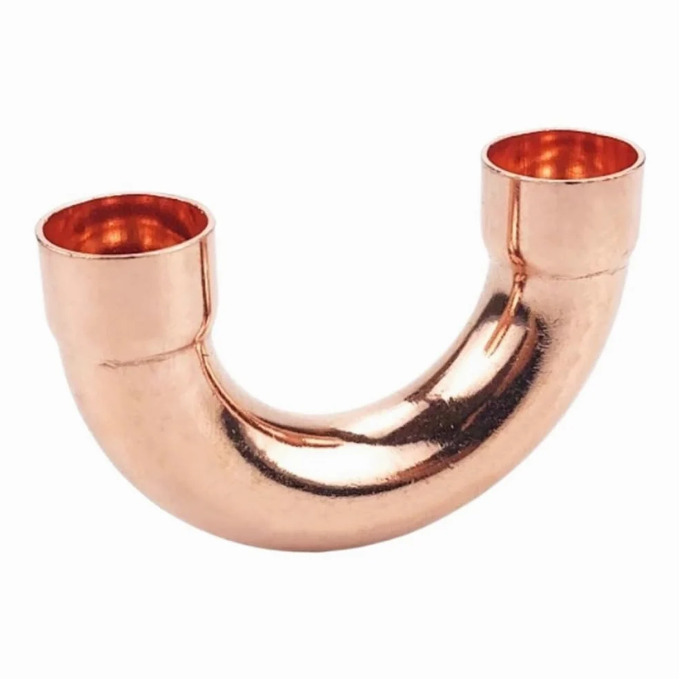 1pc 42mmx1.2mmx95mm ID Weld Socket End Feed Solder 180 Degree Bend Pure Copper Pipe Fitting Brass Hose