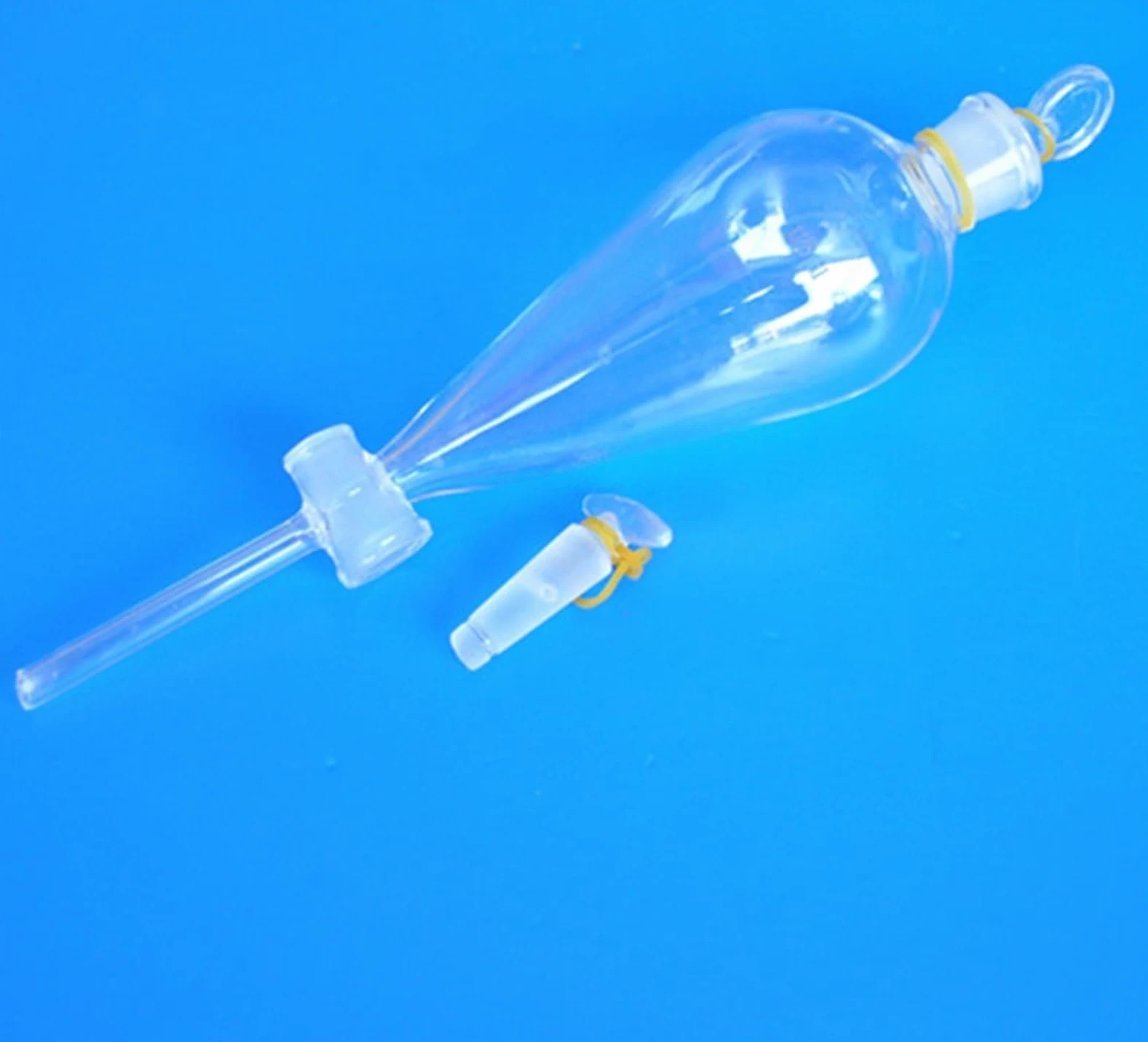 Embudo separador de vidrio de 60mL a 2000mL con tapón de vidrio, grifo de tornillo, embudo separador, cristalería de laboratorio(500mL)