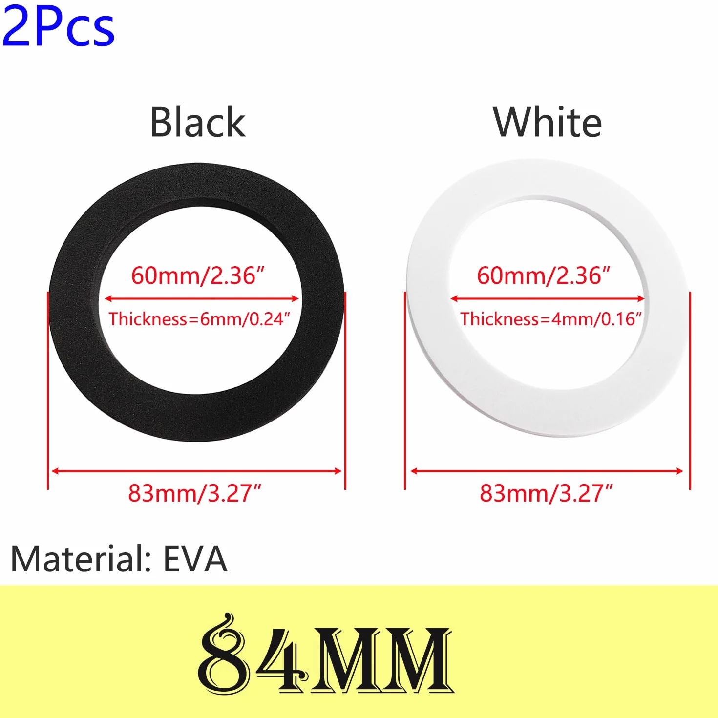 Qrity 4 Piezas Junta de Sellado de Anillo Juntas Tóricas para Fregadero 84mm Residuos Cesta Colador