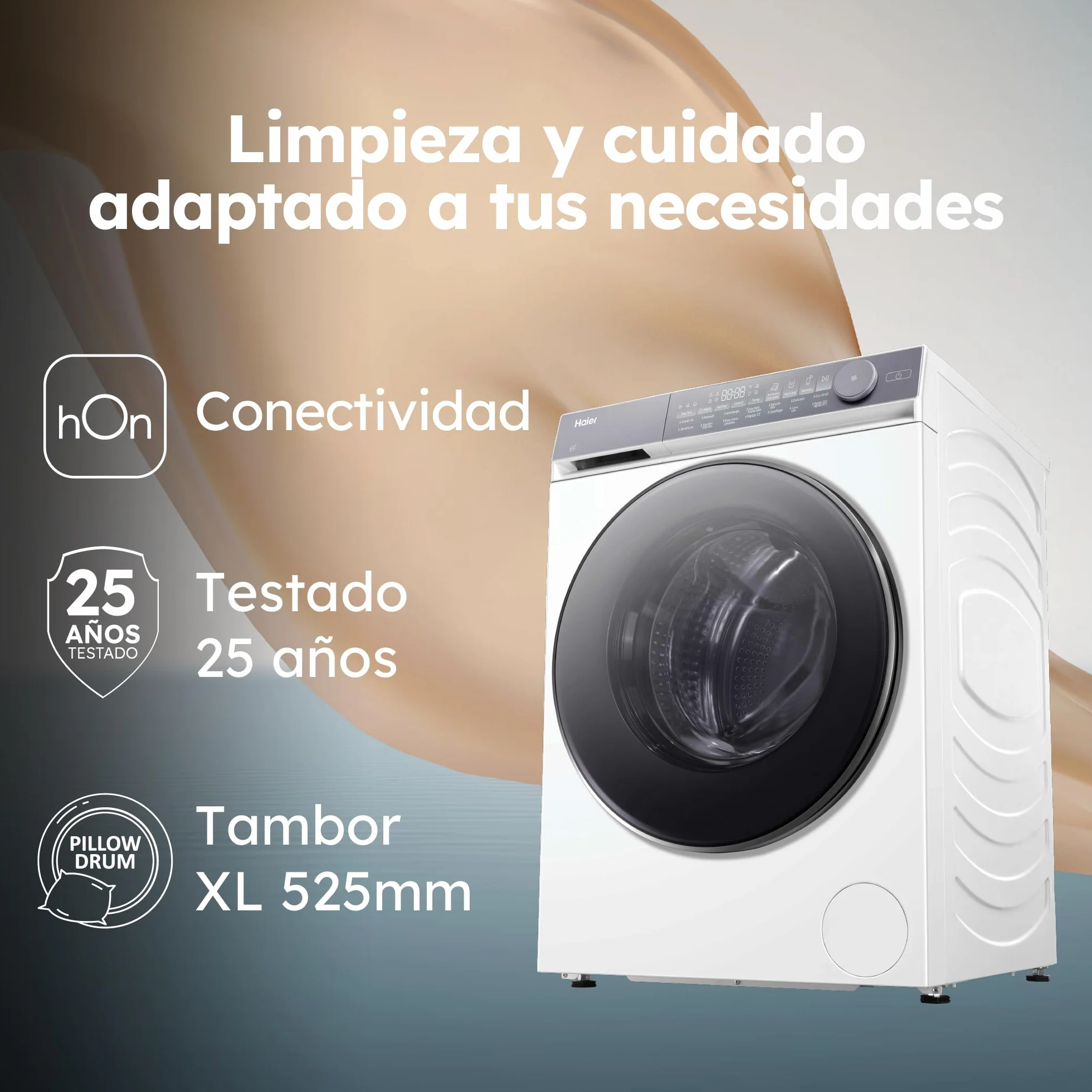Haier HW120-B14367U-IB Lavadora Carga Frontal 12KG 1400 RPM Motor Direct Motion Blanco
