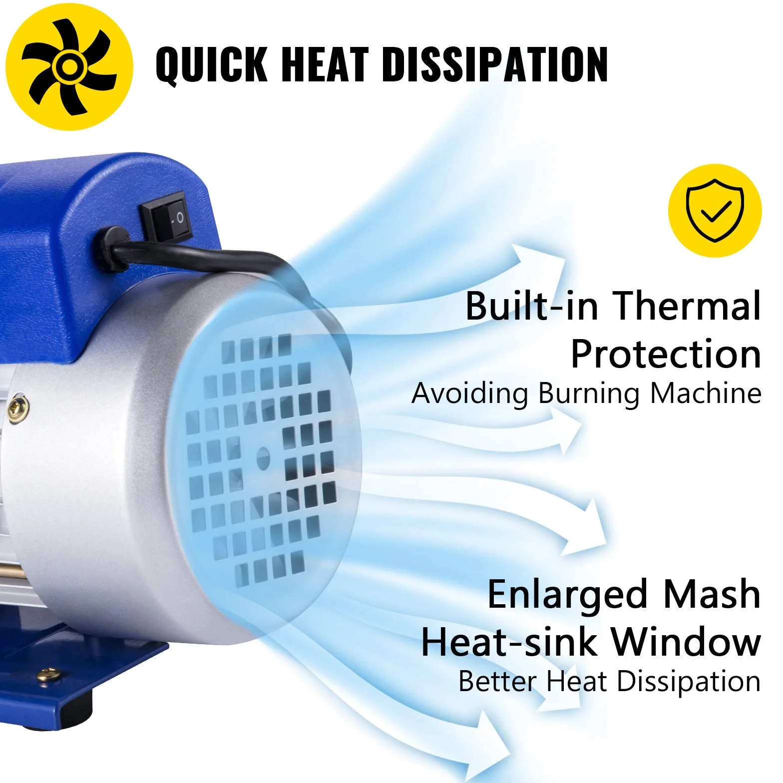 Bomba de Vacío Refrigerante HVAC 220 V 2 Etapas 0.3 PA Coche AC 2 Metros