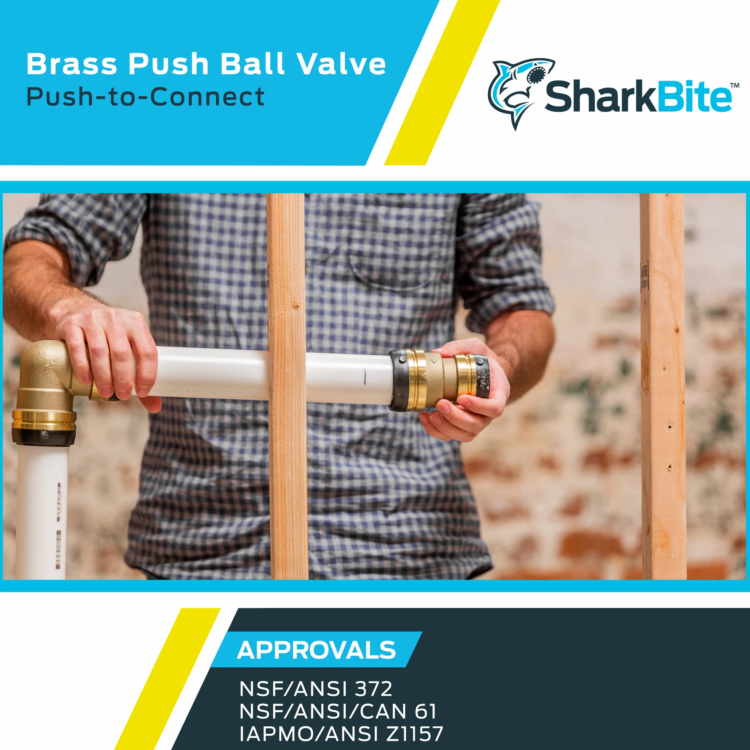 SharkBite UXLBV54 válvula de bola de latón 200#, 2 pulgadas