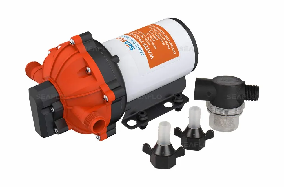 SEAFLO bomba de diafragma serie 55 - 12V CC, 5.5 GPM, 60 PSI con INTERRUPTOR DE PRESIÓN DE TRABAJO PESADO