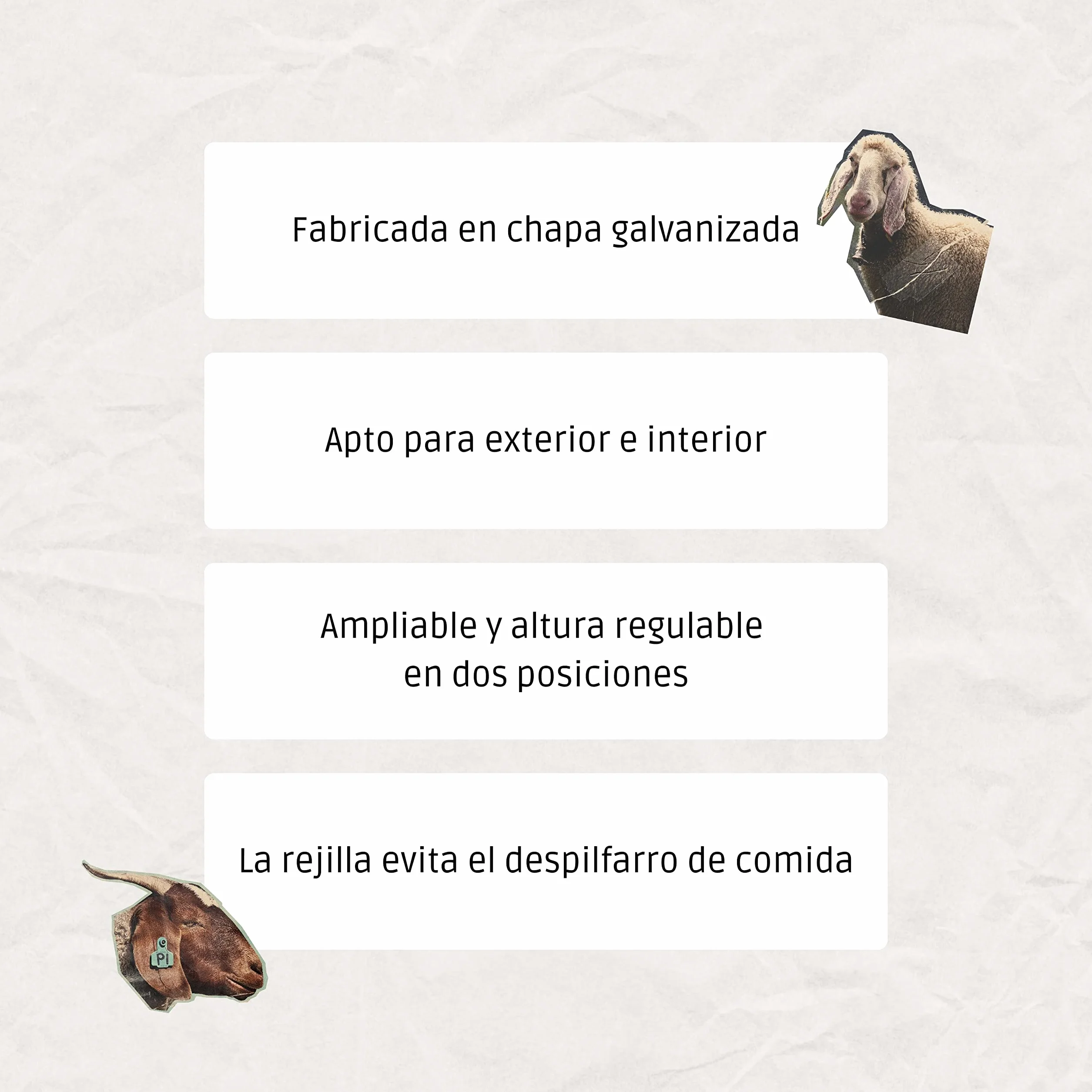 Forrajera de Pared – Comedero para Ovejas, Corderos y Cabras – La Fijación Asegura su Estabilidad – Rejilla para Rellenar Cómodamente y Evitar Despilfarro - Exterior e Interior – Chapa Galvanizada