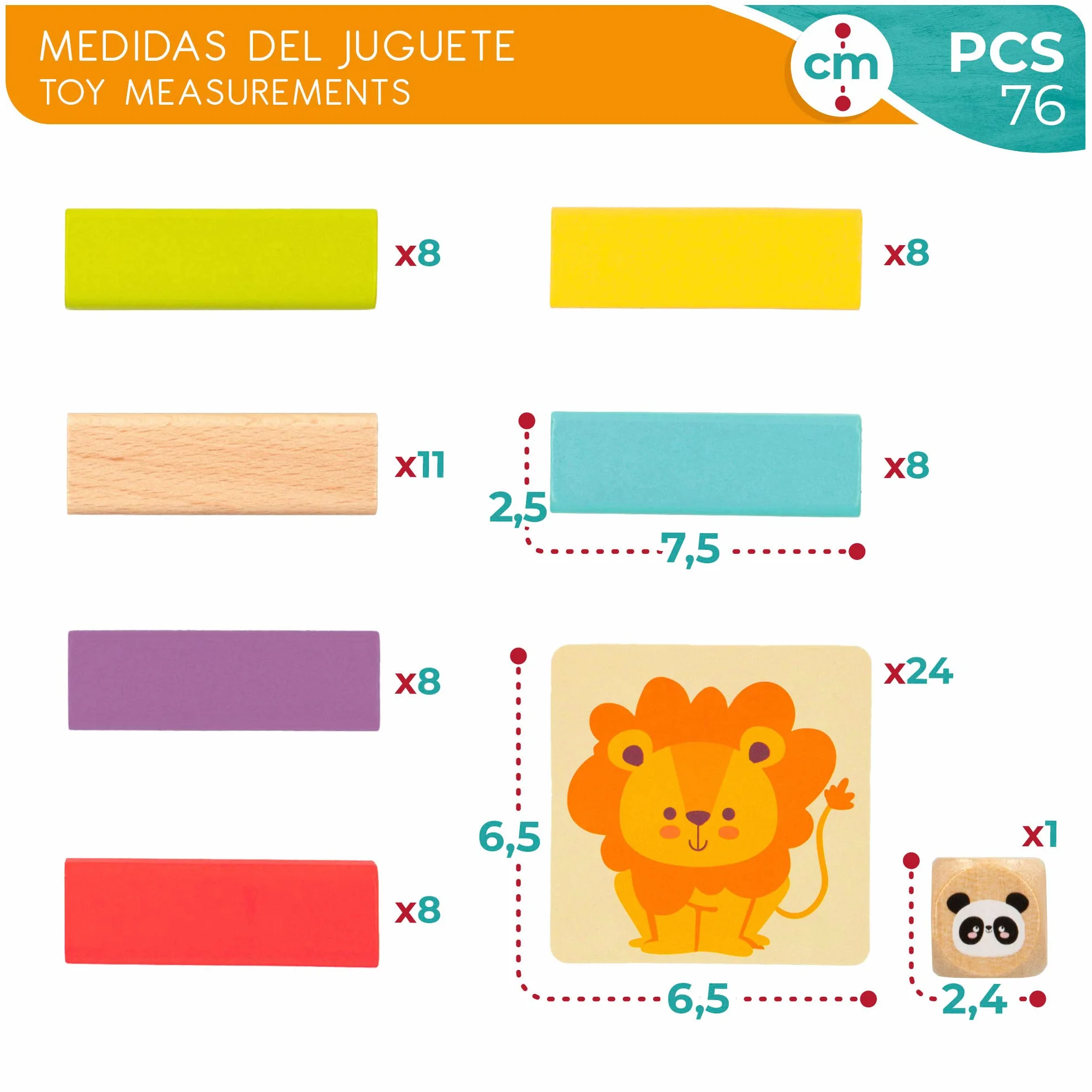 WOOMAX Torre de Bloques de Madera c/Animales y Colores