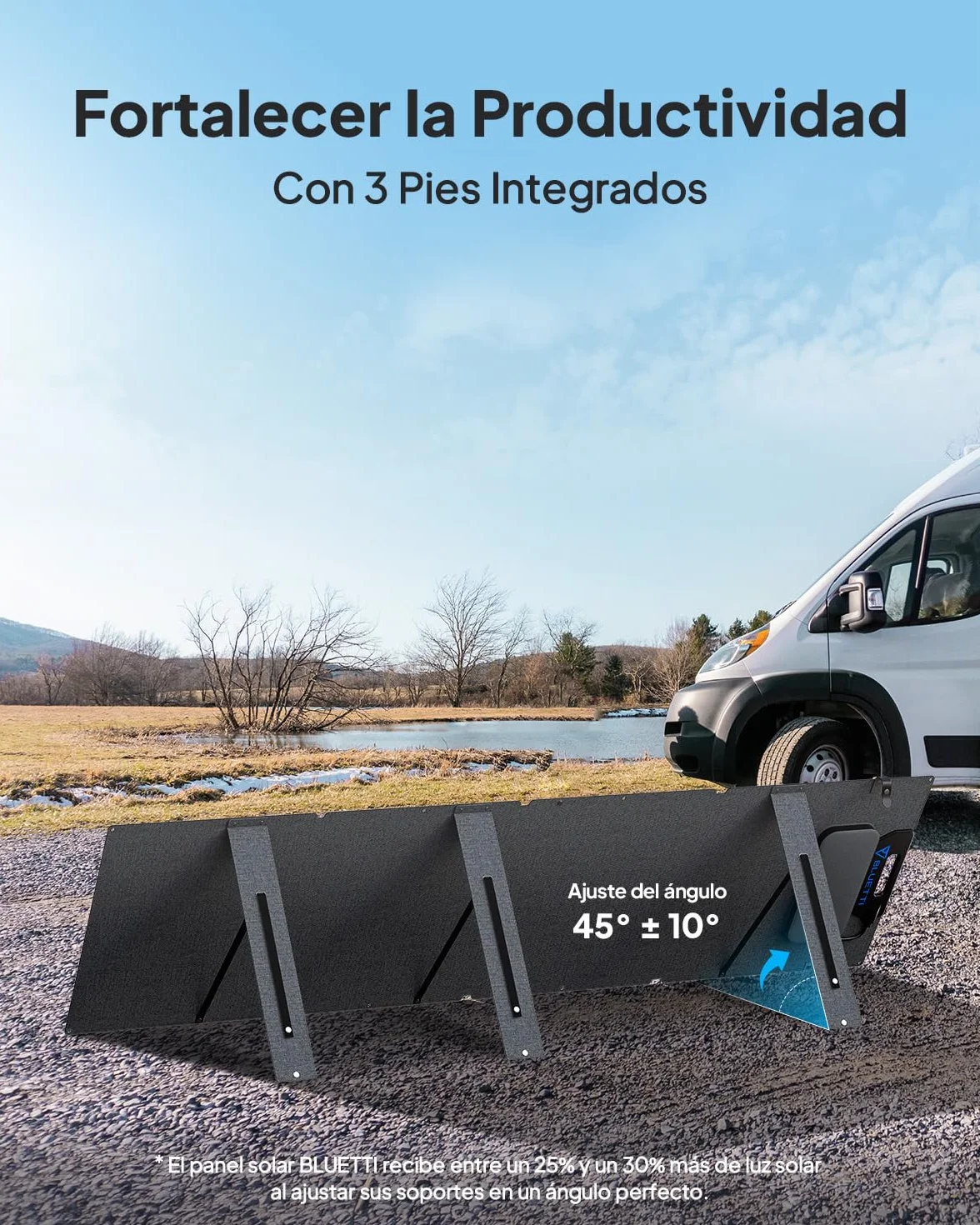 BLUETTI 200W Panel Solar, Portátil para Estación de Energía EB3A AC50B AC70 AC180 AC200L Elite 200 V2 AC300 B300K, Panel Solar Monocristalino Plegable con Soportes Ajustables para Viajes, Camping