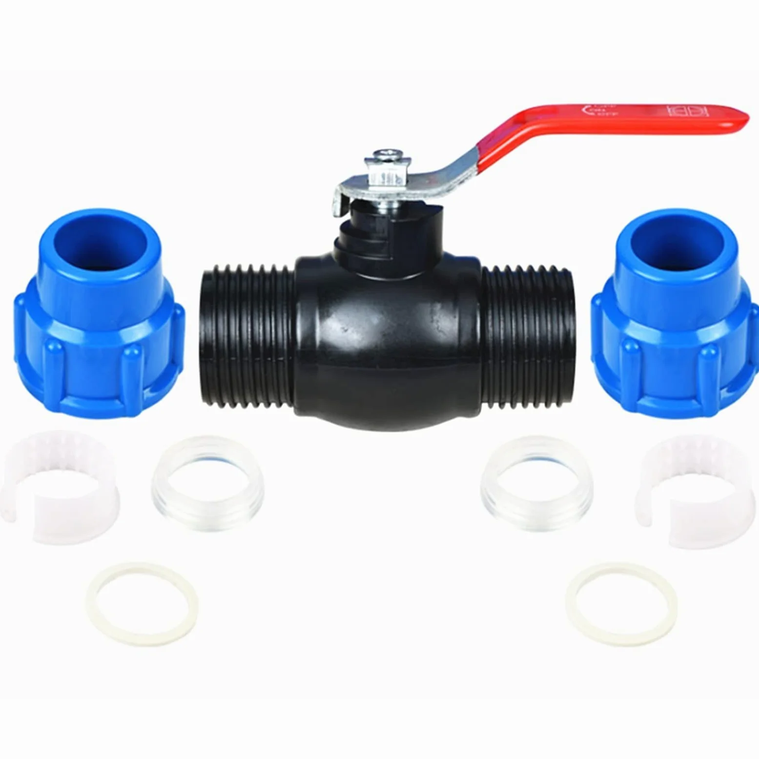 Juntas y conexiones de fontanería de acero inoxida 20/25/32/40/50/ 63mm Plastic Water Pipe Steel handle Quick(Black,25mm)