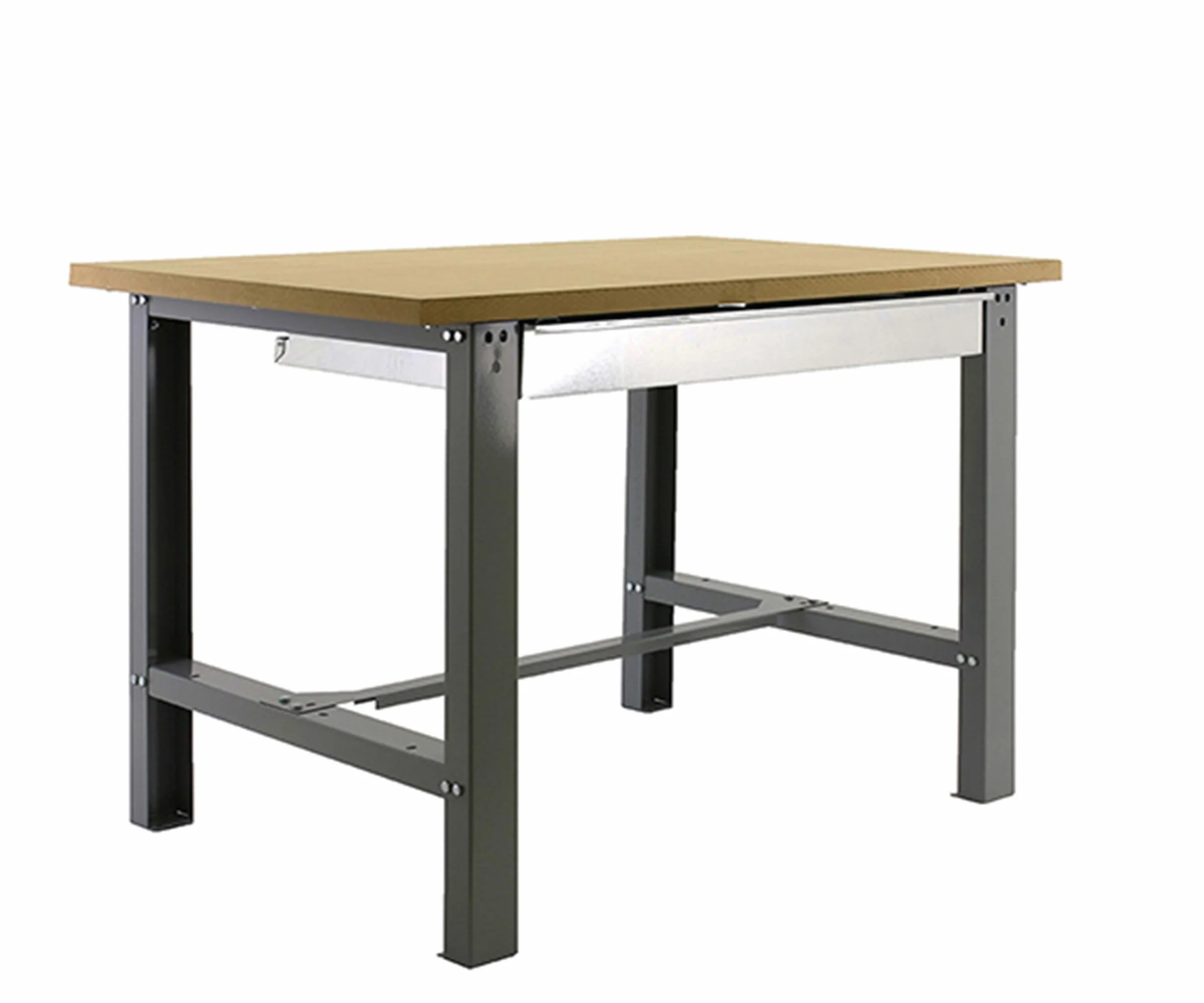 Simon Rack Banco de Trabajo Taller BT6, 600 kg, 865x1200x750 mm, Mesa con Cajón, Gris/Madera MDF