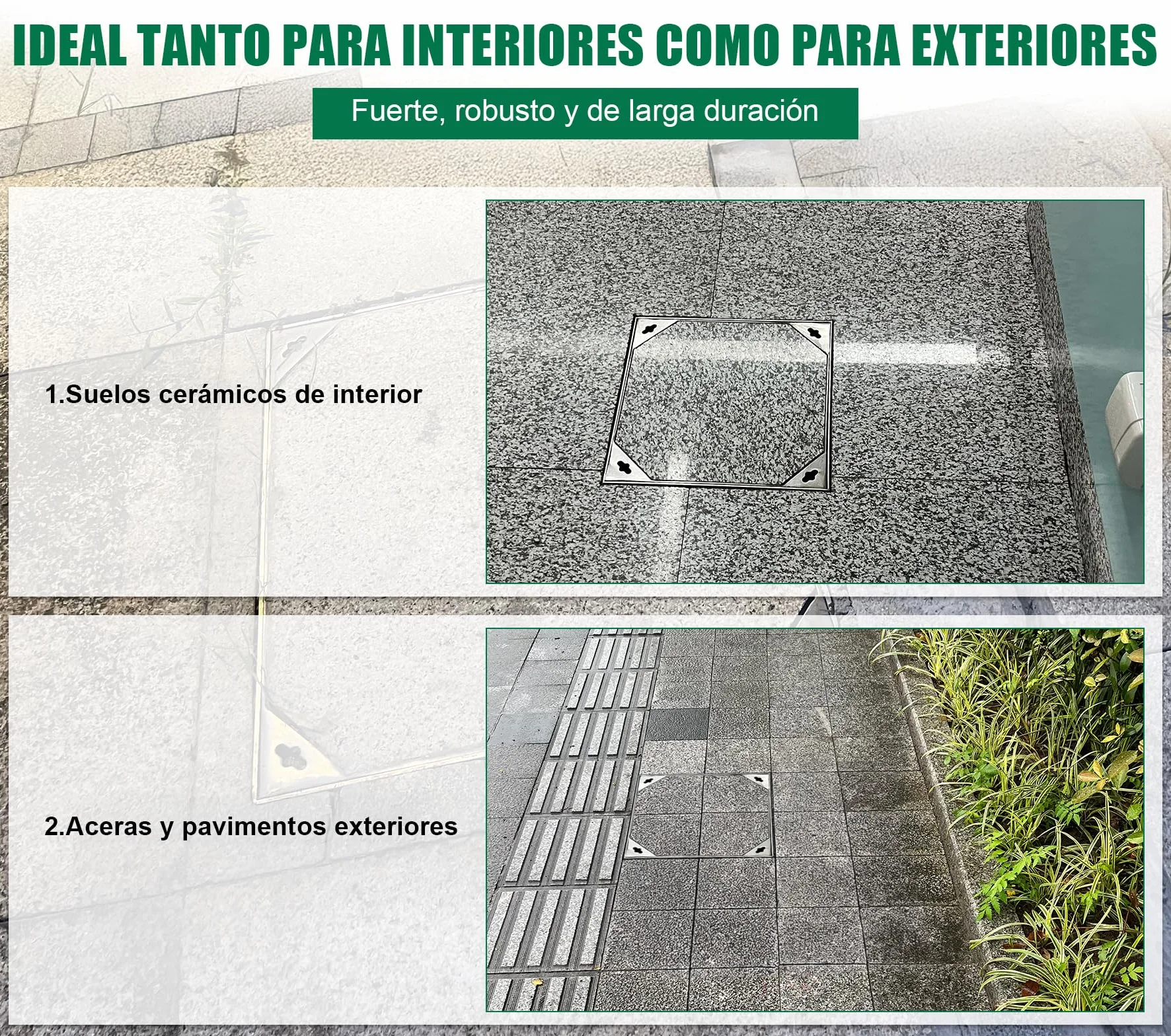 Tapa de alcantarilla con marco, 400 x 400 mm, acero inoxidable A15, tapa de alcantarilla, para interior y exterior, cuadrada
