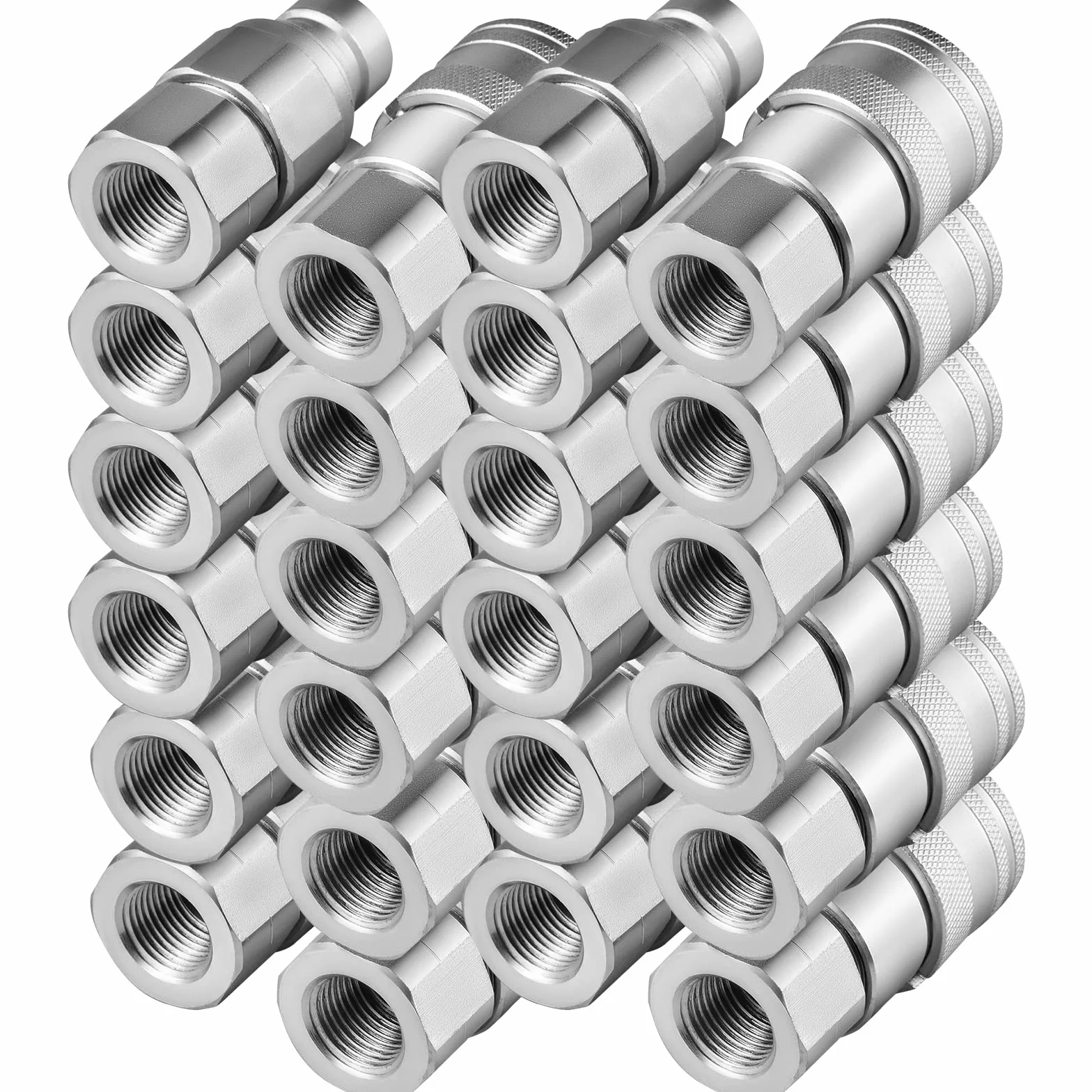 VEVOR Acoplador hidráulico Acoplamiento rápido hidráulico Cuerpo de 1/2" Acoplamiento hidráulico 1/2" NPT Acoplamiento hidráulico Acoplamiento rápido 12 pares Acoplamiento rápido hidráulico 27,6 MPa
