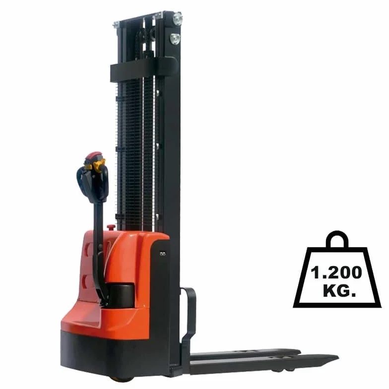Apilador Eléctrico, Altura de Elevación 3.500mm, Capacidad de Carga 1.200kg