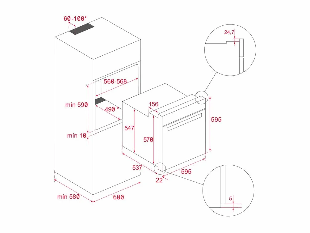 TEKA Horno Multifunción 60cm HydroClean ECO 6 Funciones Guías Telescópicas Clase A+ NEO HSB 6150 SS