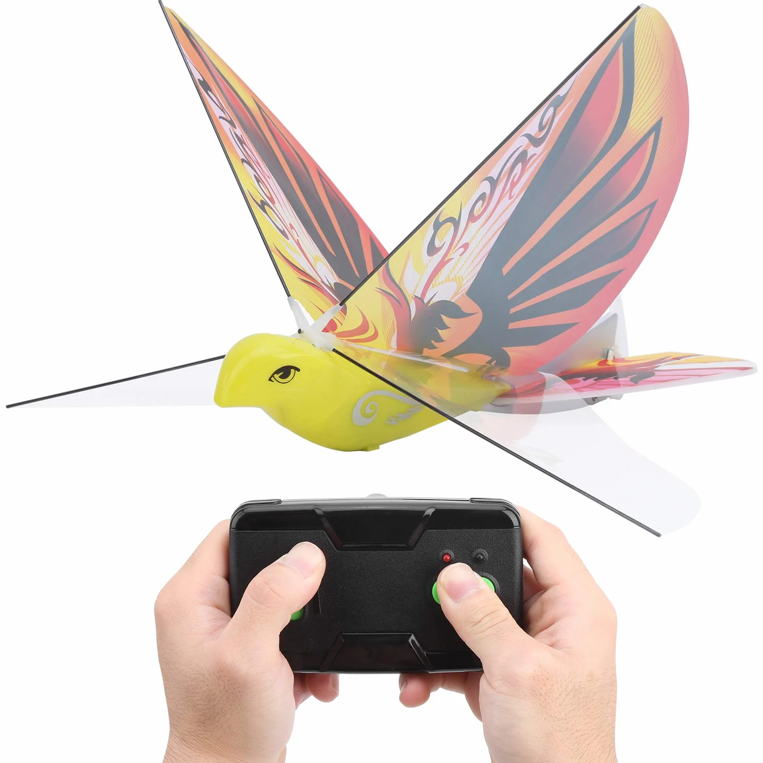Dilwe Flying Bird RC Juguete de Aves Voladoras 2.4 GHz LED Control Remoto Naranja