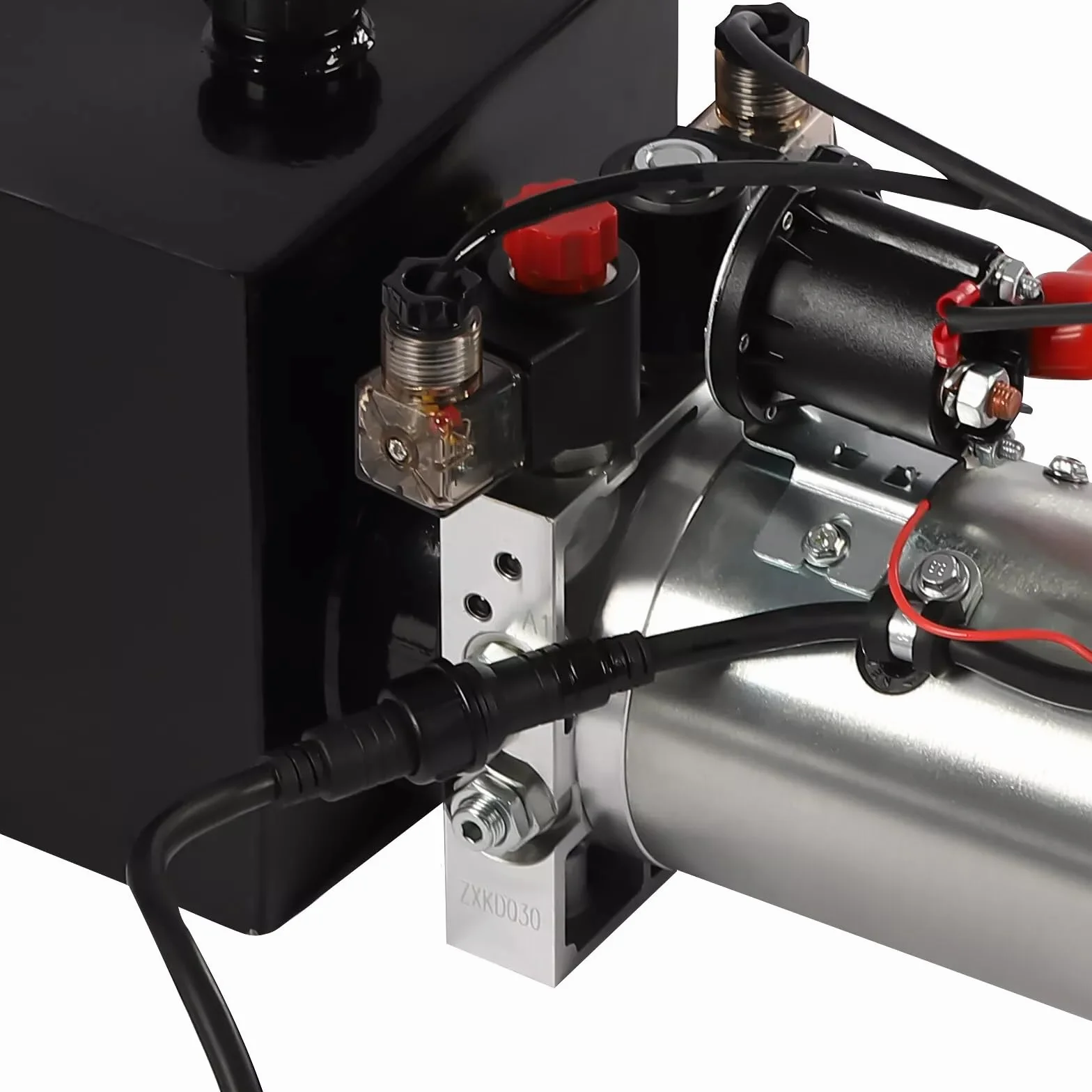 Agregado hidráulico de 12V Bomba hidráulica de 2850R/MIN Bomba hidráulica de doble efecto Paquete de potencia hidráulica Bomba de remolque basculante con control remoto