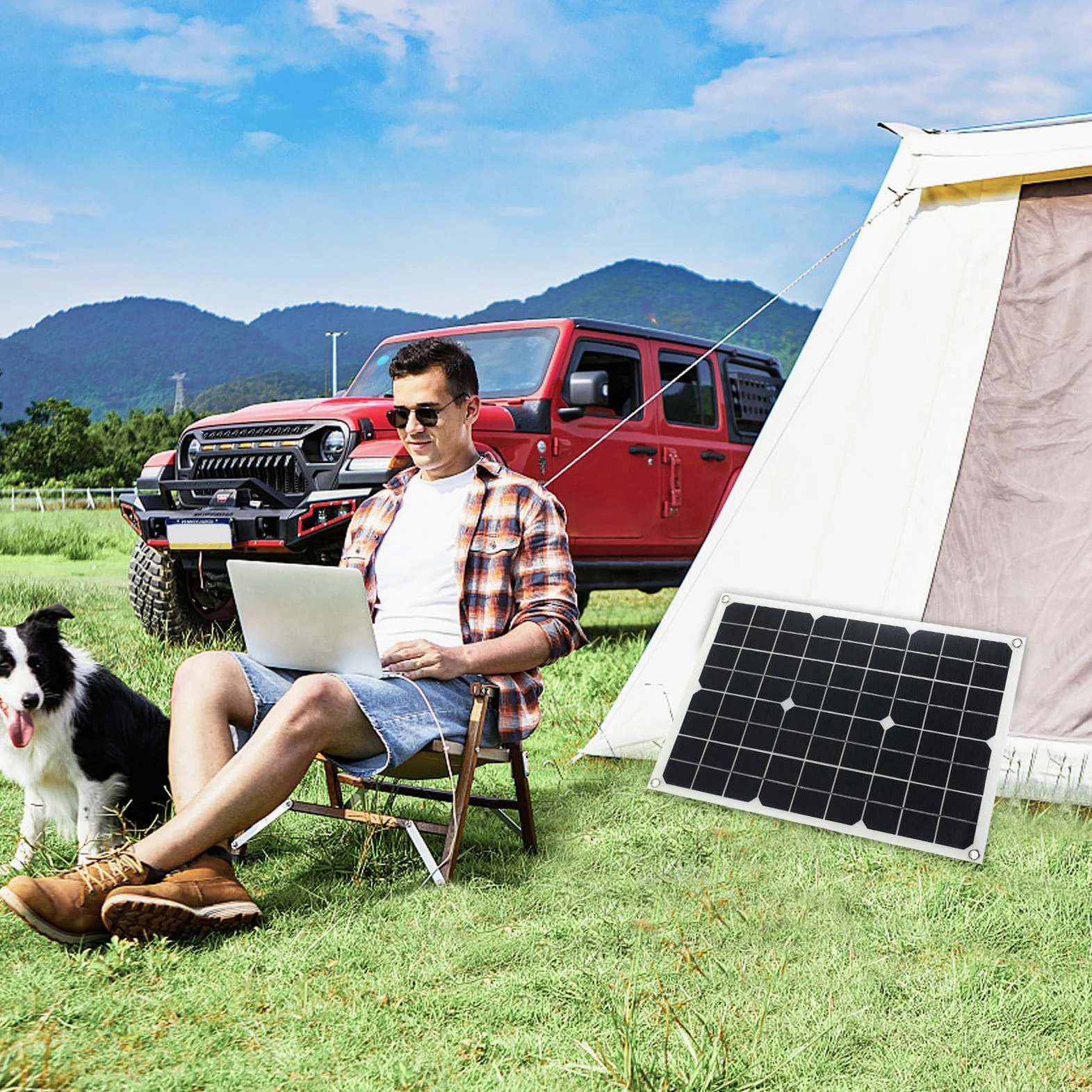 Conjunto de paneles solares,Generador solar de 300 W con enchufes 220 V AC | Controlador de carga solar de 30 A, cargador inversor de onda sinusoidal pura, autocaravana, remolque, autocaravana, marina