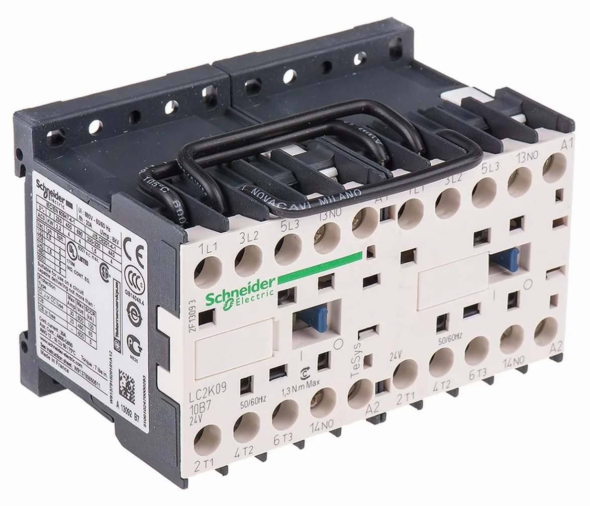 Schneider Electric LC2K0910B7 Contactor Inversor 3P Ac-3 <=440 V, 9 A Bobina 24 V Ca