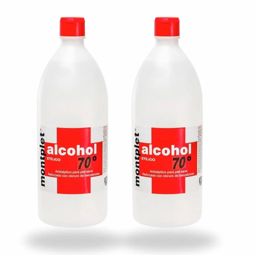 Alcohol 70 Grados 2 x 1000ml Solución Antiséptica Higienizante Piel Sana Limpieza Reforzada