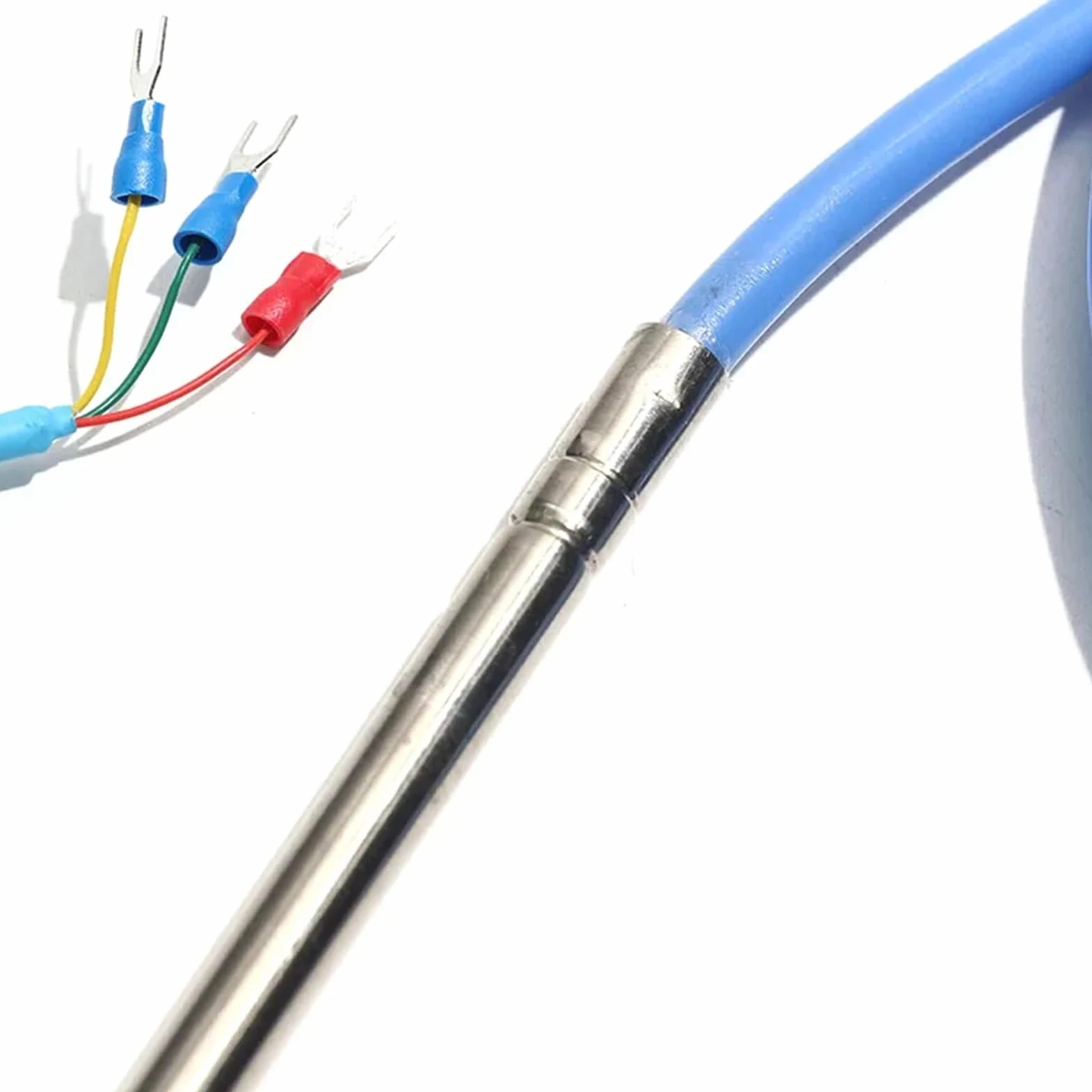 1 termopar PT100/PT1000 de acero inoxidable con sonda de inserción de aguja de 6 x 50/100/150 mm y cable de 1/2/3/4/5 m for sensor de temperatura(PT100 3m,50mm)