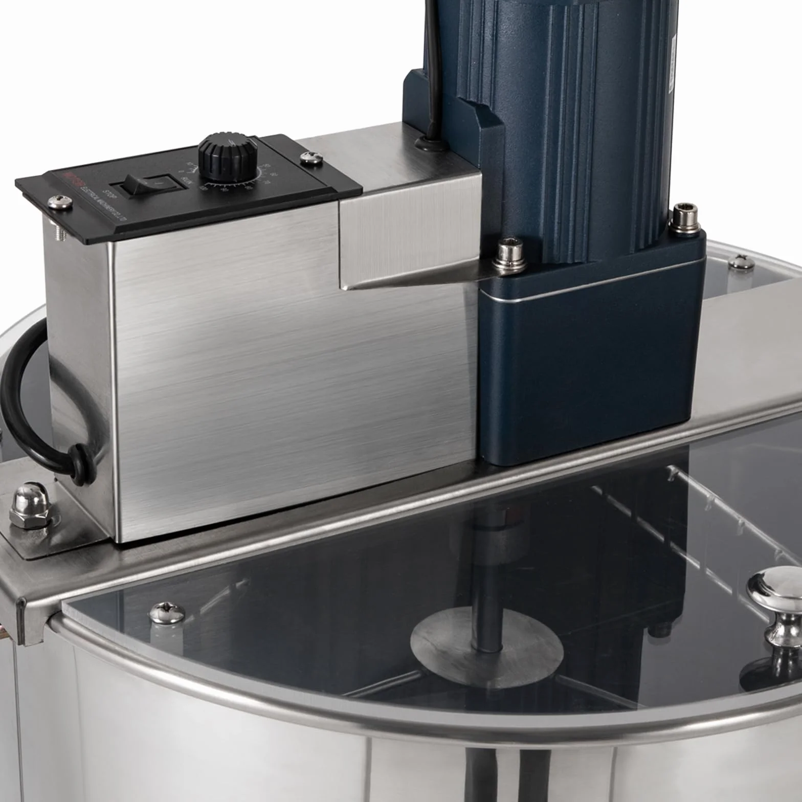 Centrifugadora de miel eléctrica, acero inoxidable Apicultura rango de velocidad 0-370rpm 140W, extractor de miel eléctrico Tamaño interior 26*45cm para uso residencial, base agrícola (D*H) 38*60cm