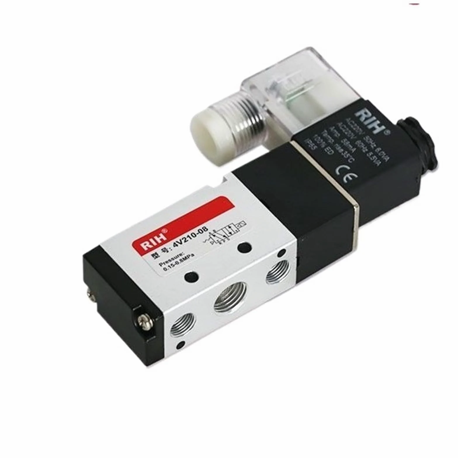 Electroválvula neumática de cinco vías y dos posiciones 24/220 V 4V210-08(4V310-08 * 24V)
