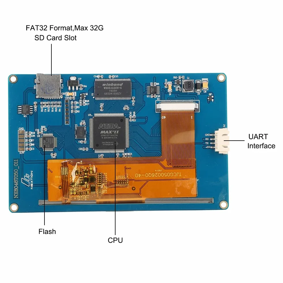 English Nextion 5.0" TFT 800X480 HMI USART UART Módulo de Pantalla táctil LCD en Serie Panel de visualización para Arduino TFT para Raspberry pi