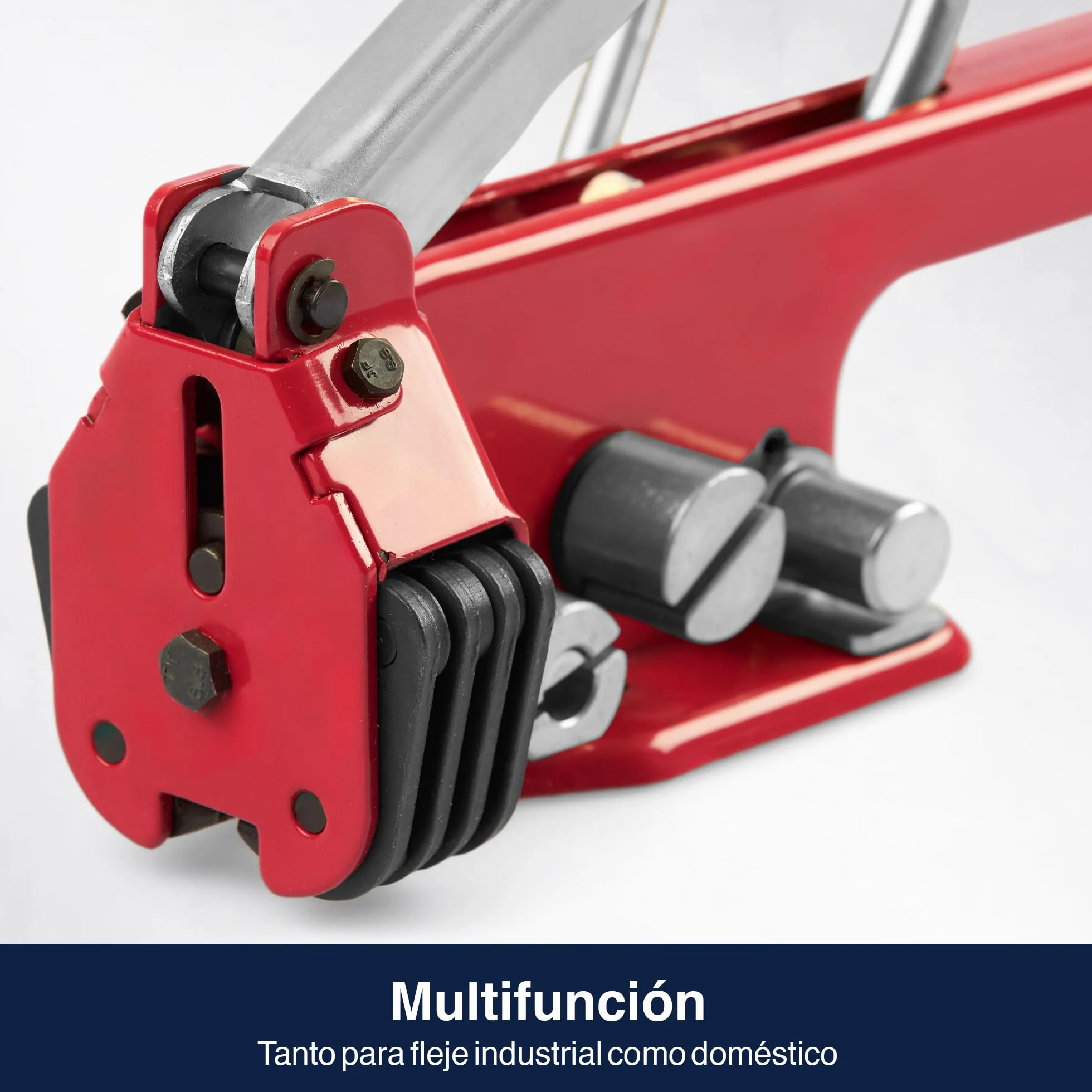 Precifilm Flejadora Manual Para Fleje de Plástico - Para Flejes de 13 y 16 mm - Con Palanca de Tensión, Sellado y Cortado - Utilizar con Uniones Metálicas - Asegura tus Envíos y Paquetes (16 mm)
