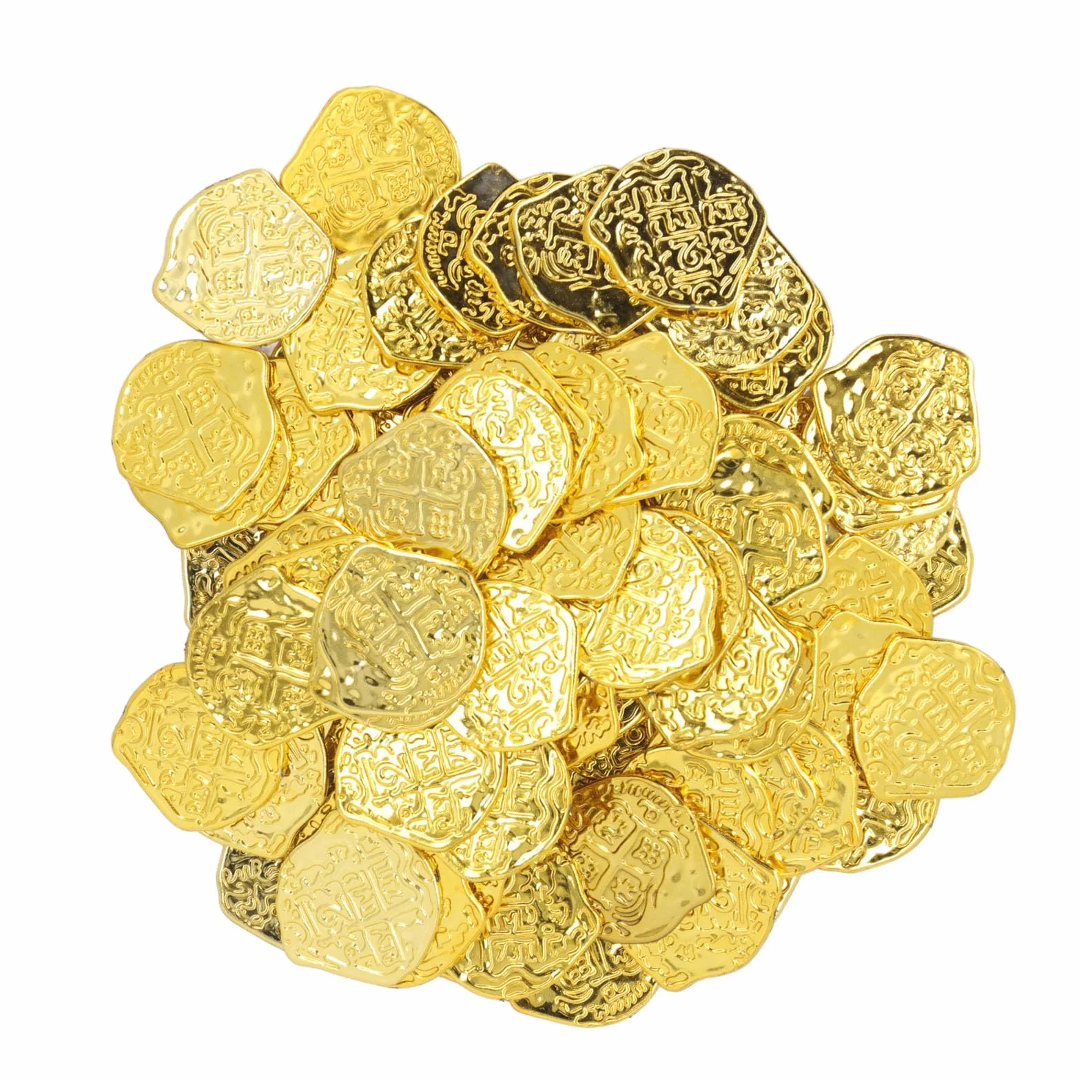 Halloween Pirata Monedas de Simulación 100 Piezas Plástico Dorado Decoración Fiestas